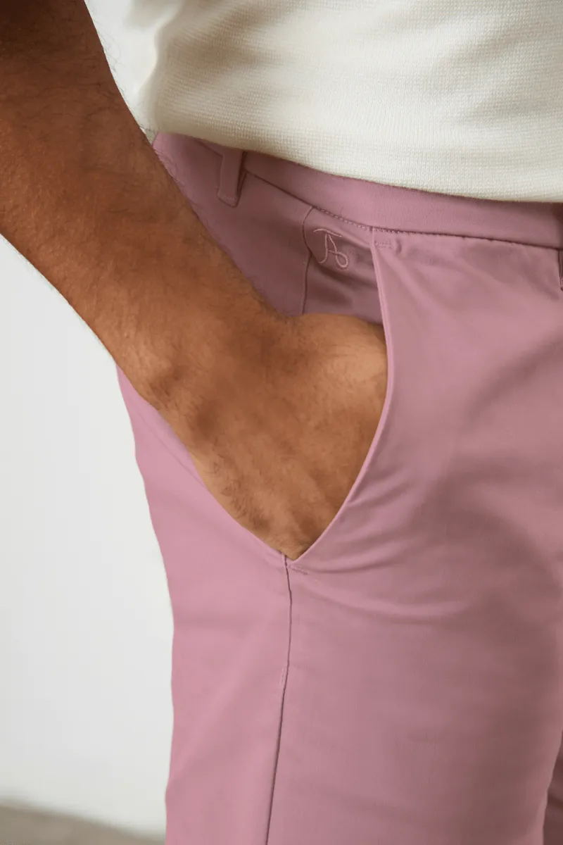Athletic Fit Chino Shorts 7" in Dusky Pink