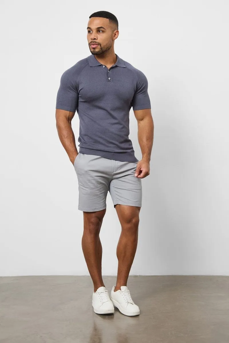 Athletic Fit Chino Shorts 7" in Pale Grey