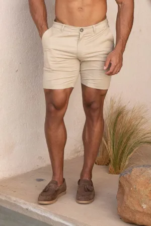 Athletic Fit Chino Shorts 7" in Stone