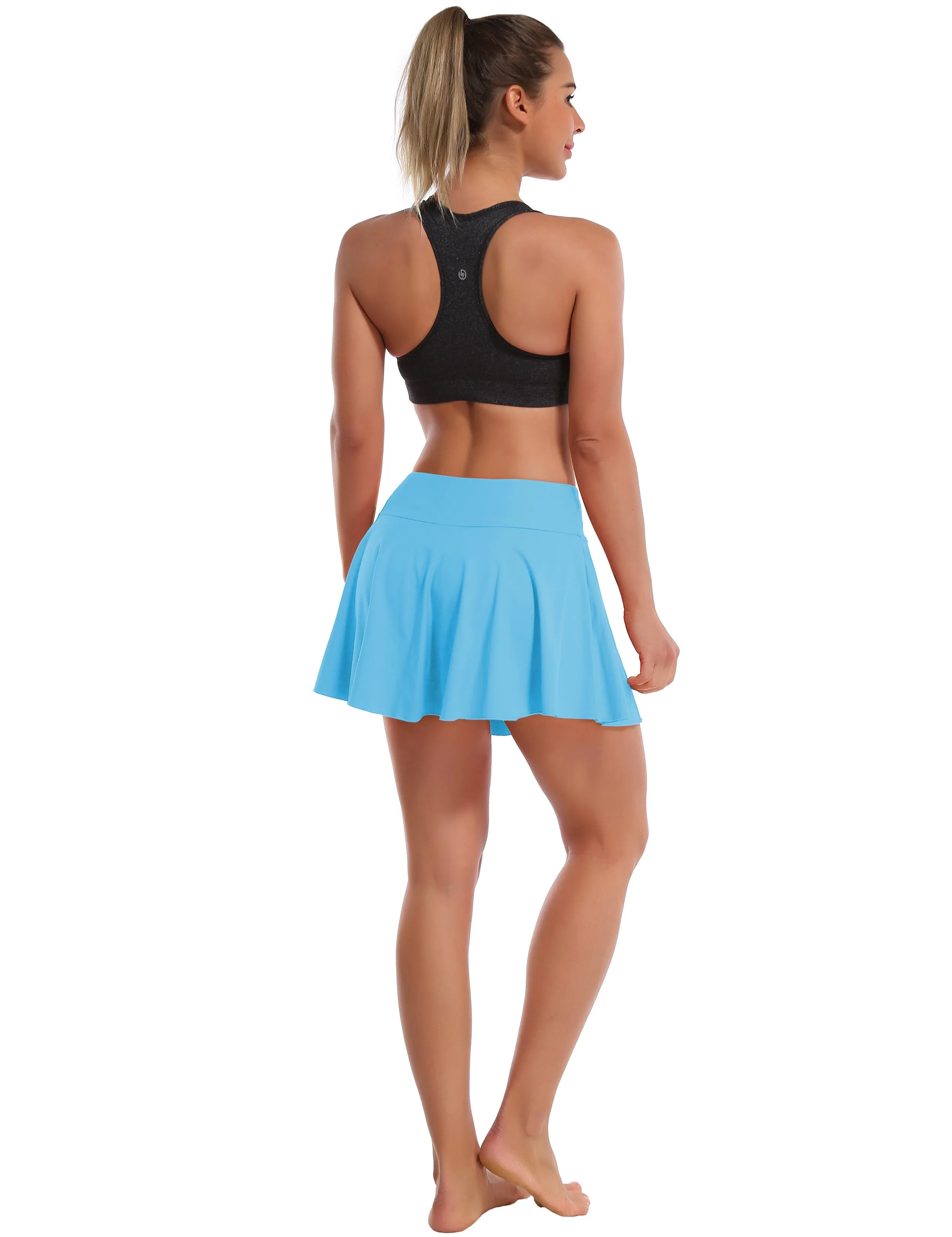 Athletic Tennis Golf Pleated Skort with Pocket Shorts blue_Gym