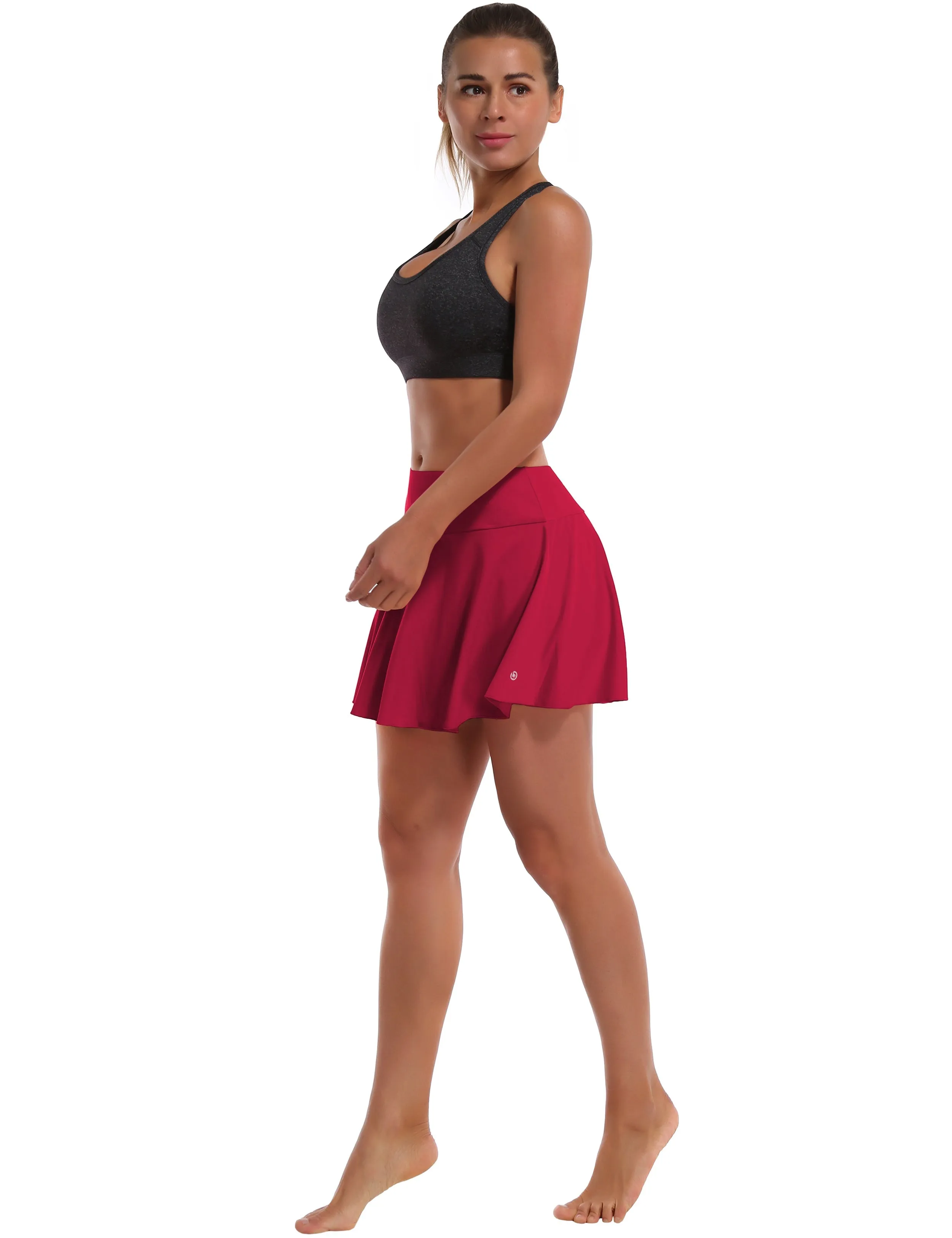 Athletic Tennis Golf Pleated Skort with Pocket Shorts rosecoral_yoga