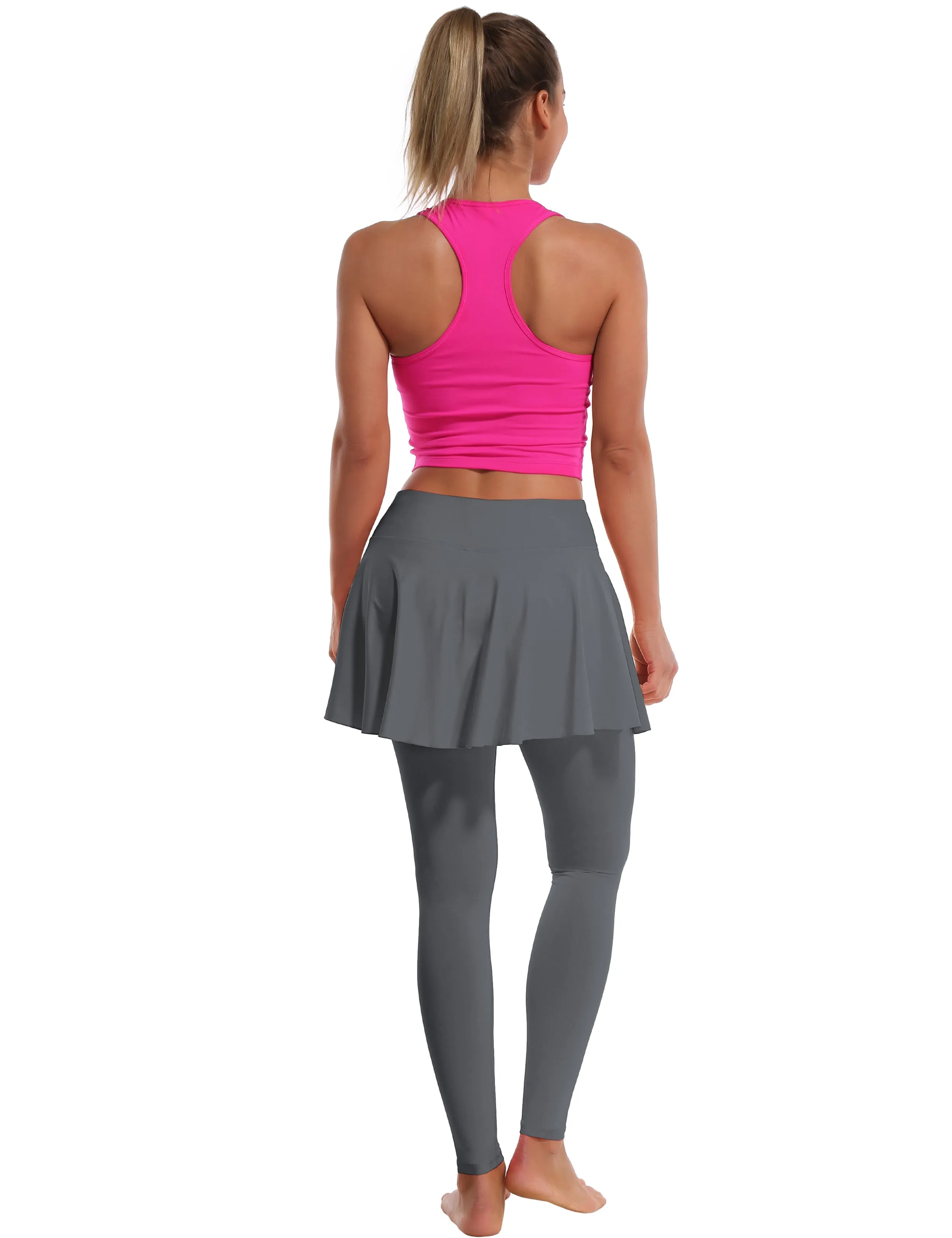 Athletic Tennis Golf Skort with Pocket Shorts gray_Running