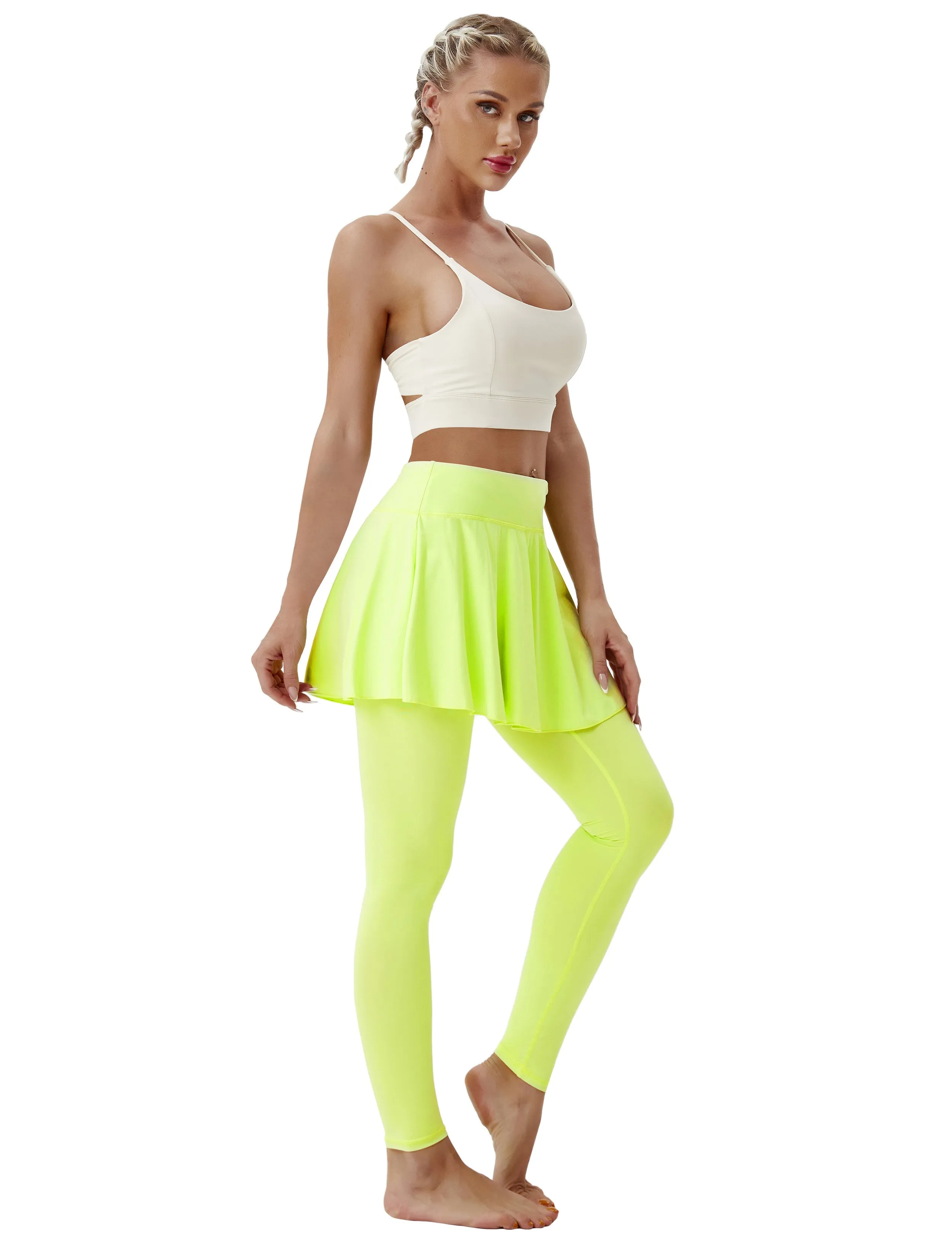 Athletic Tennis Golf Skort with Pocket Shorts neonyellow_Golf