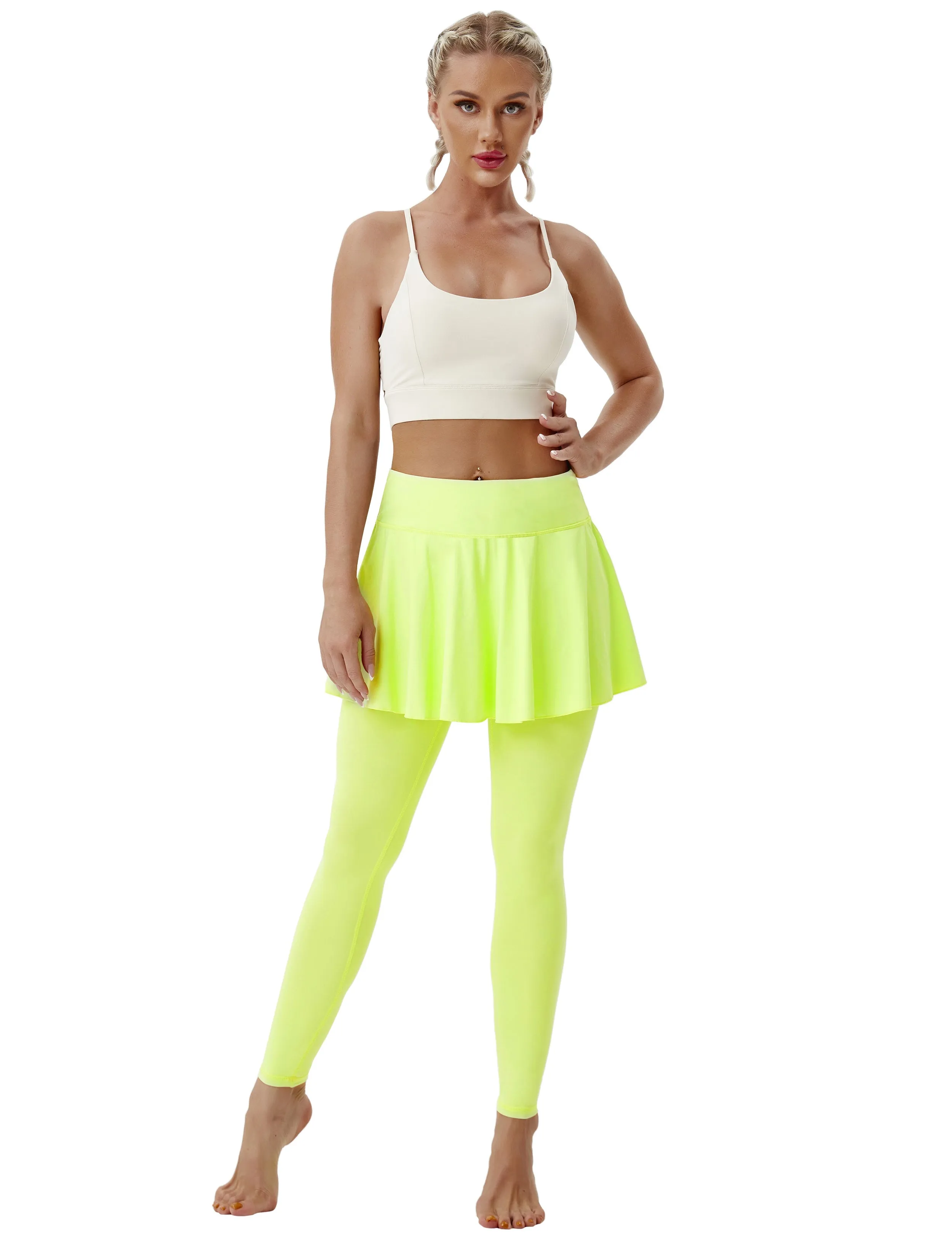 Athletic Tennis Golf Skort with Pocket Shorts neonyellow_Golf