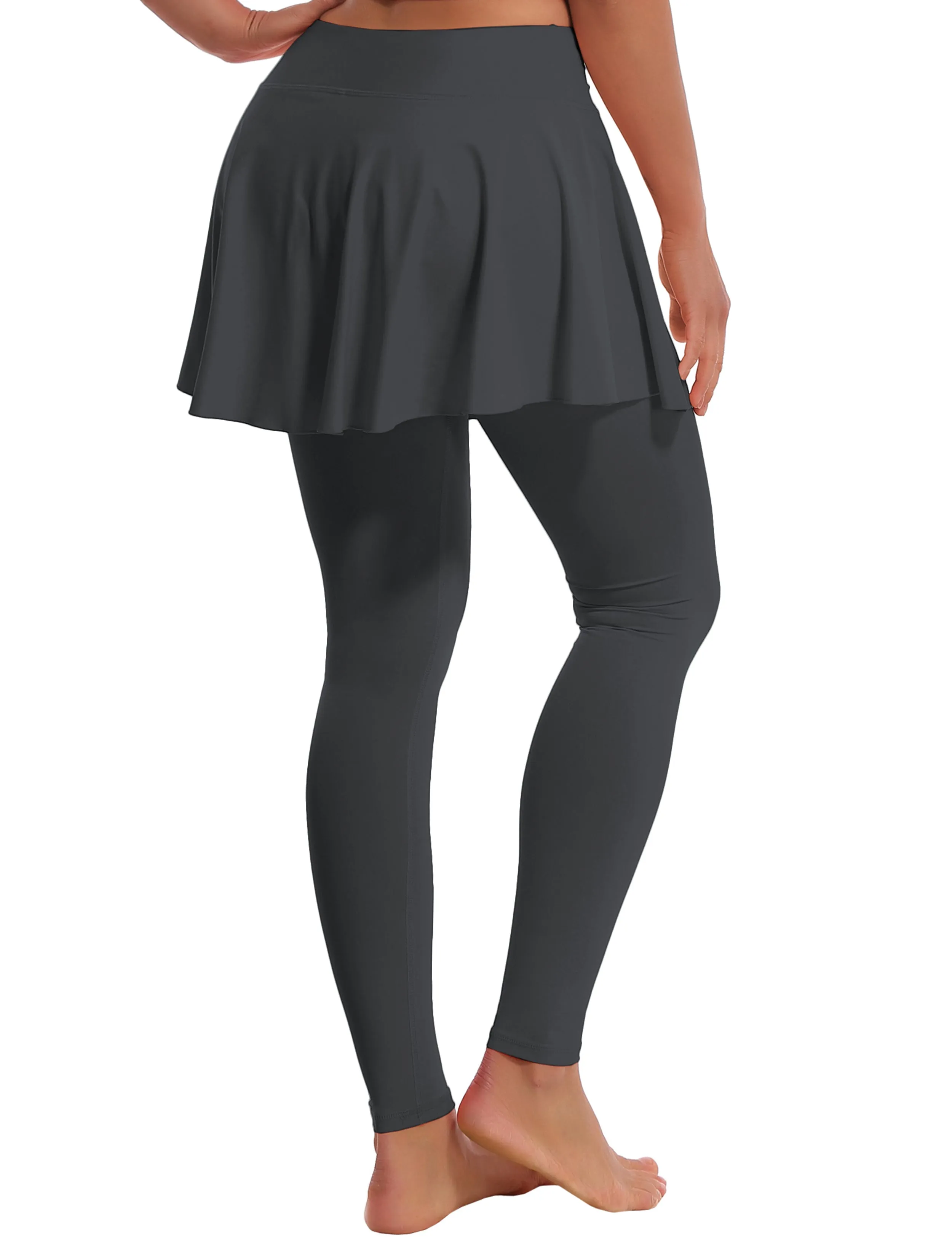 Athletic Tennis Golf Skort with Pocket Shorts shadowcharcoal_yoga