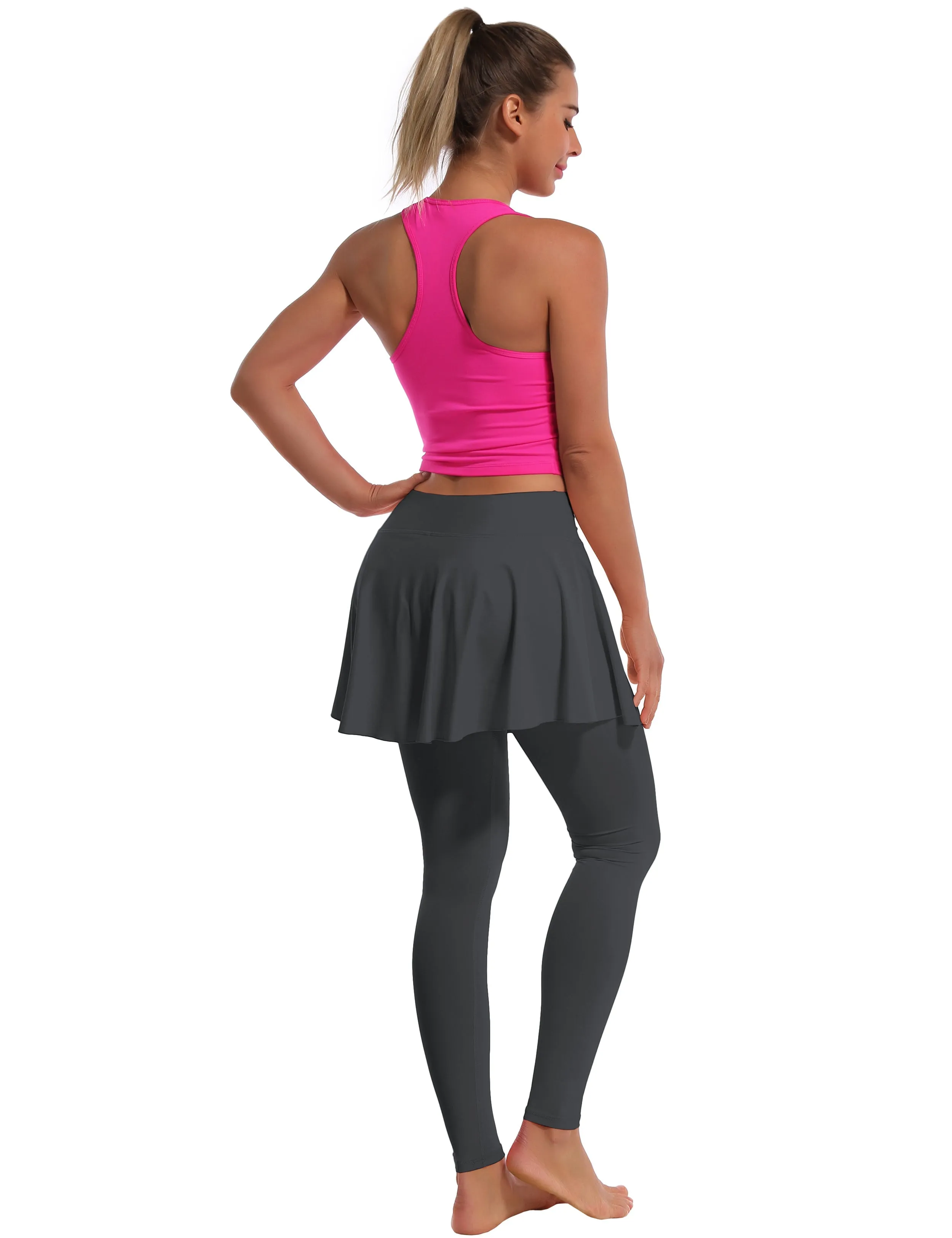 Athletic Tennis Golf Skort with Pocket Shorts shadowcharcoal_yoga