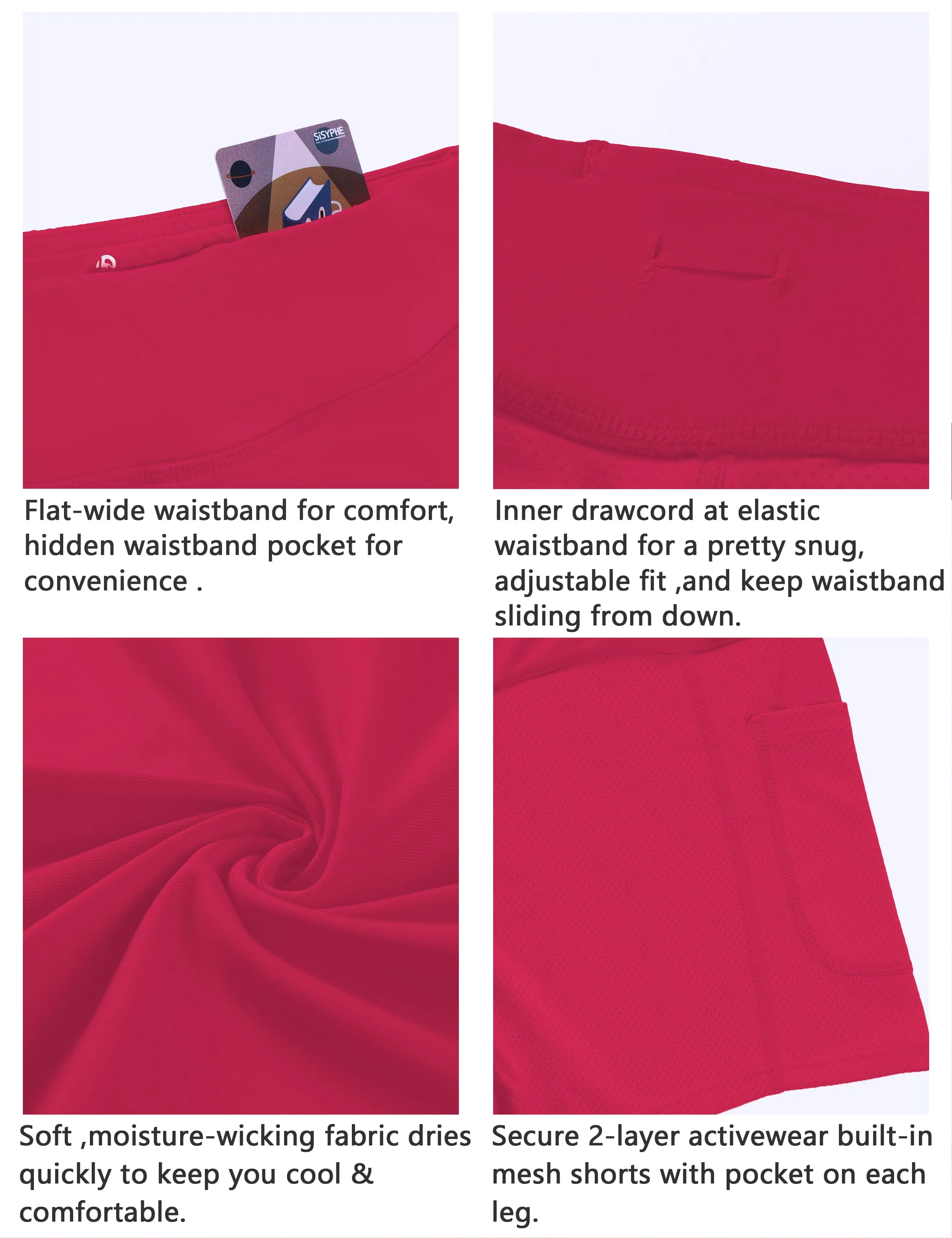 Athletic Tennis Golf Skort with Pockets Shorts rosecoral_Gym