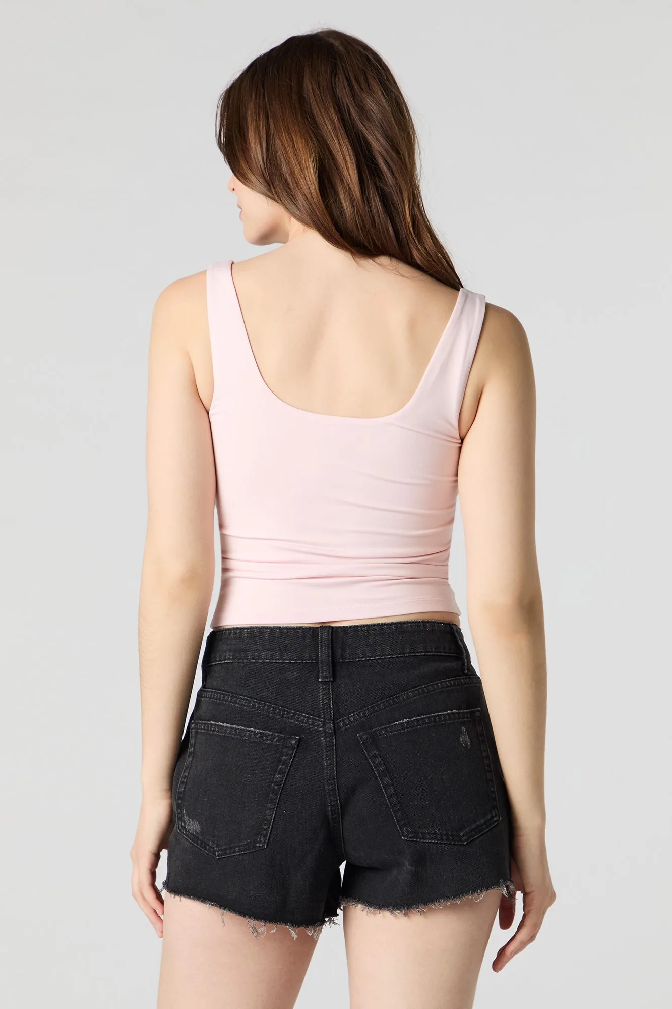 Black Wash Distressed Vintage Denim Short