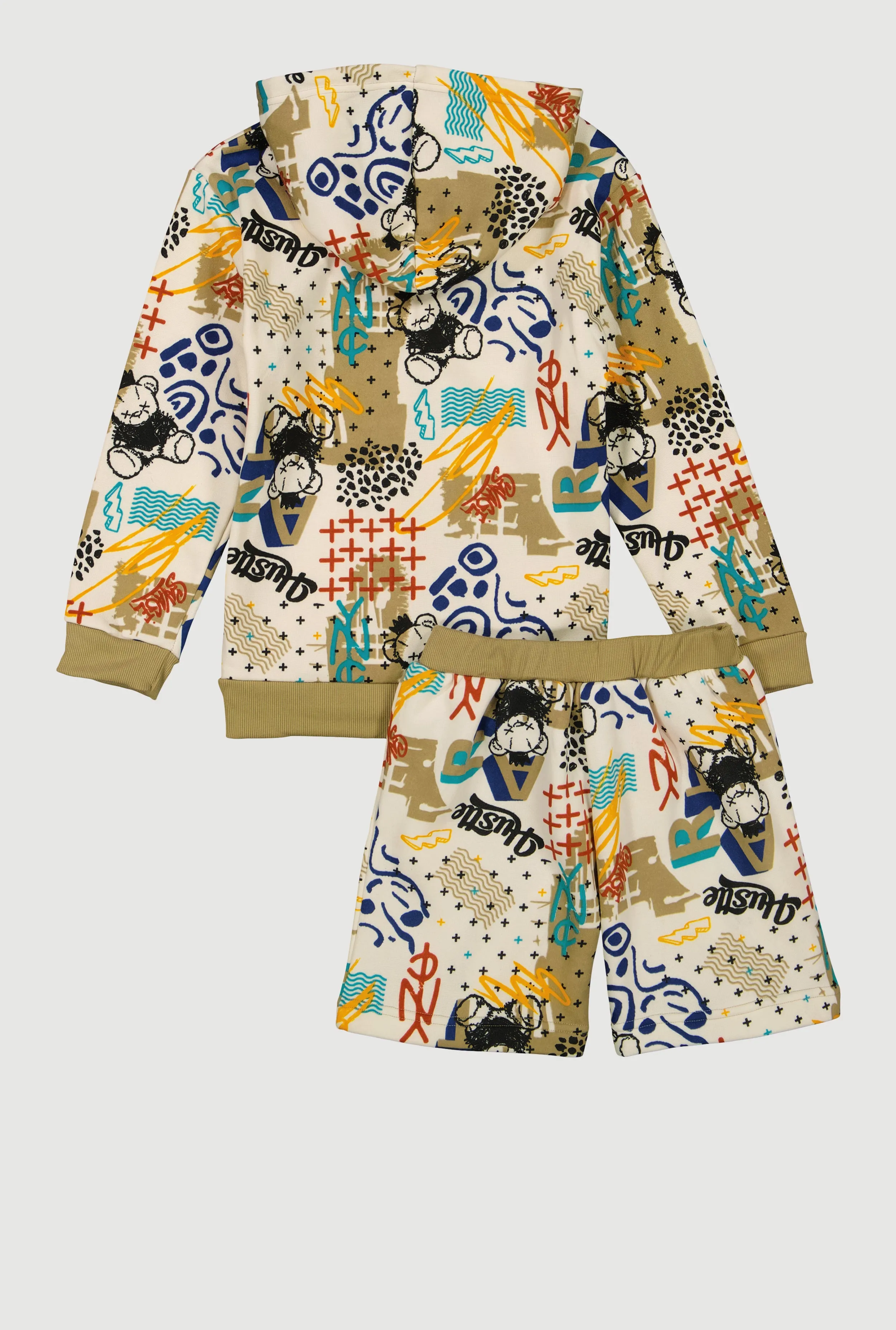 Boys Fleece Graffiti Graphic Hoodie and Shorts
