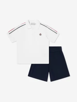 Boys Logo Short Set in White