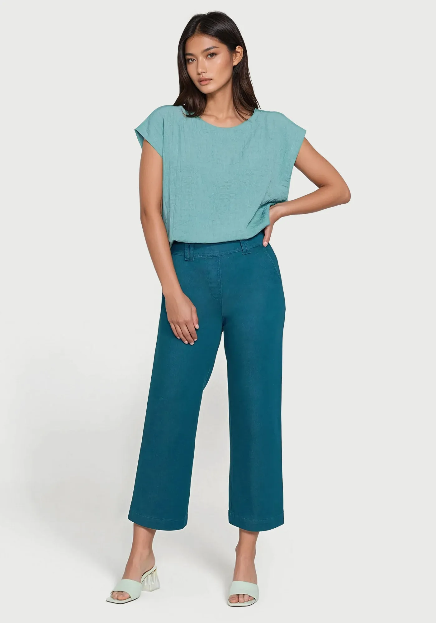 Burton Twill Crop Chino | Wide (Dark Ocean)