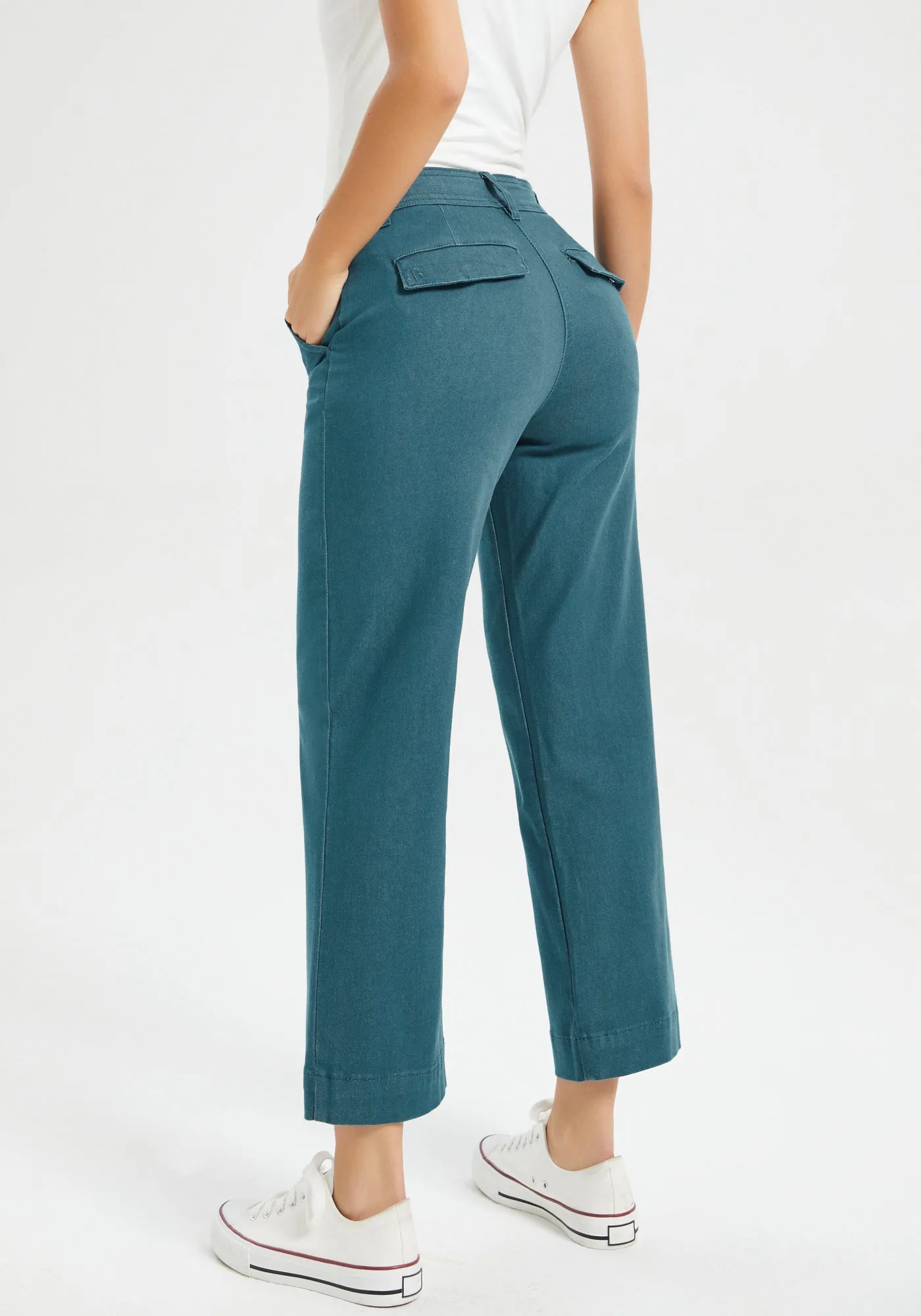 Burton Twill Crop Chino | Wide (Dark Ocean)