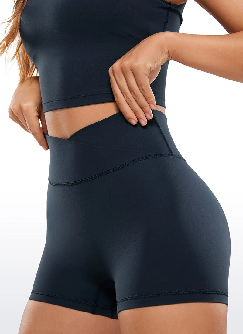 Butterluxe Crossover Butt Shorts 3" - No Front Seam