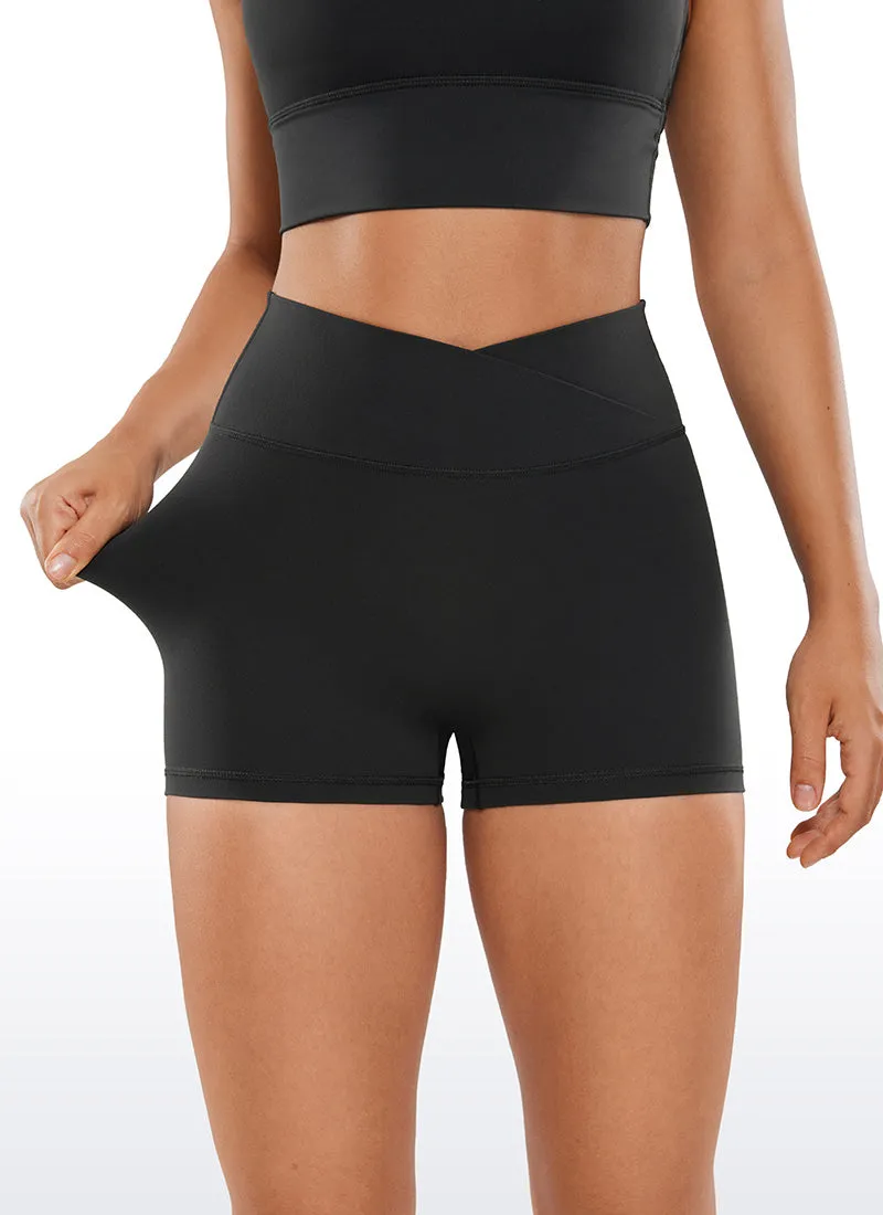 Butterluxe Crossover Butt Shorts 3" - No Front Seam