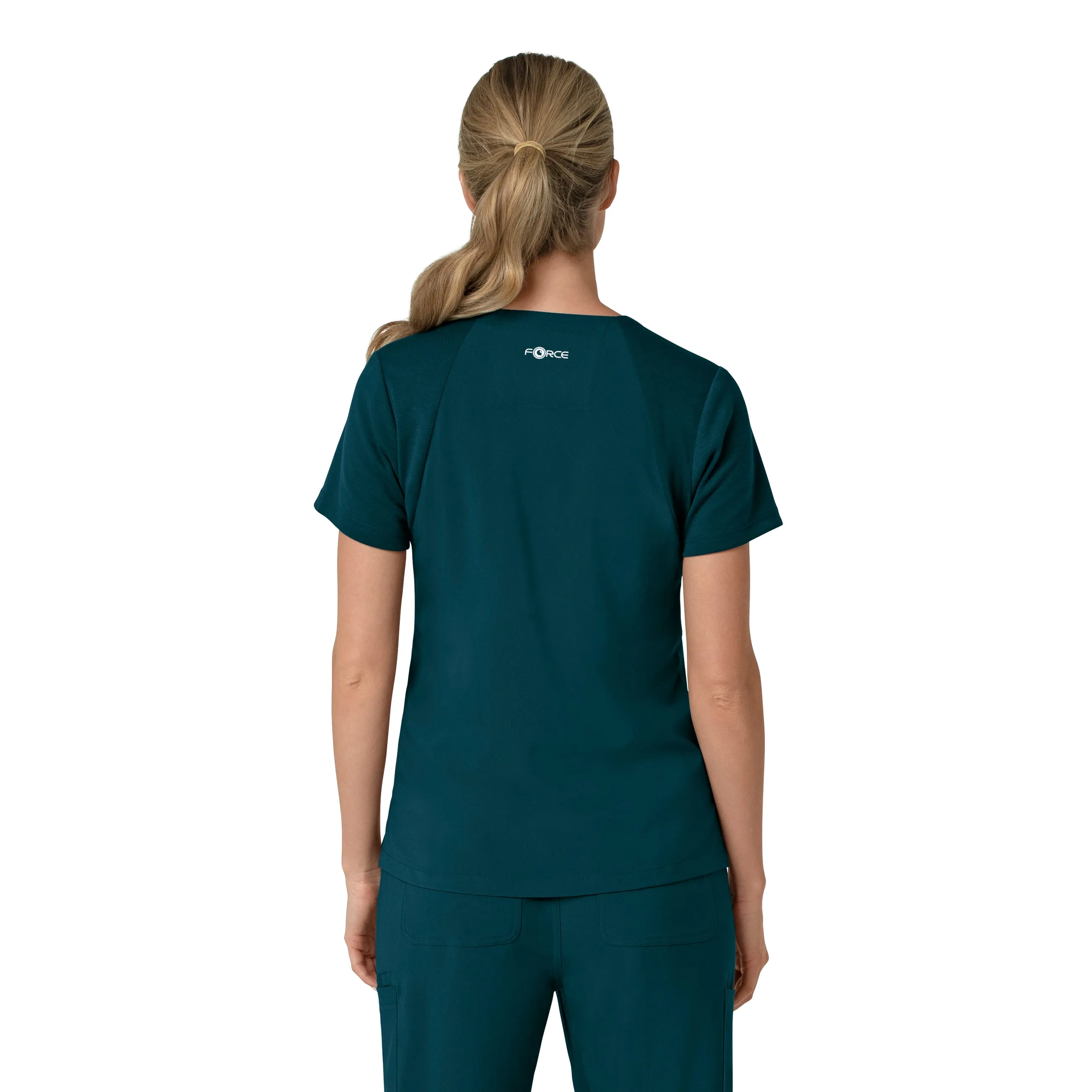 Carhartt Force Cross-Flex Women's Flex Panel V-Neck Scrub Top - Caribbean