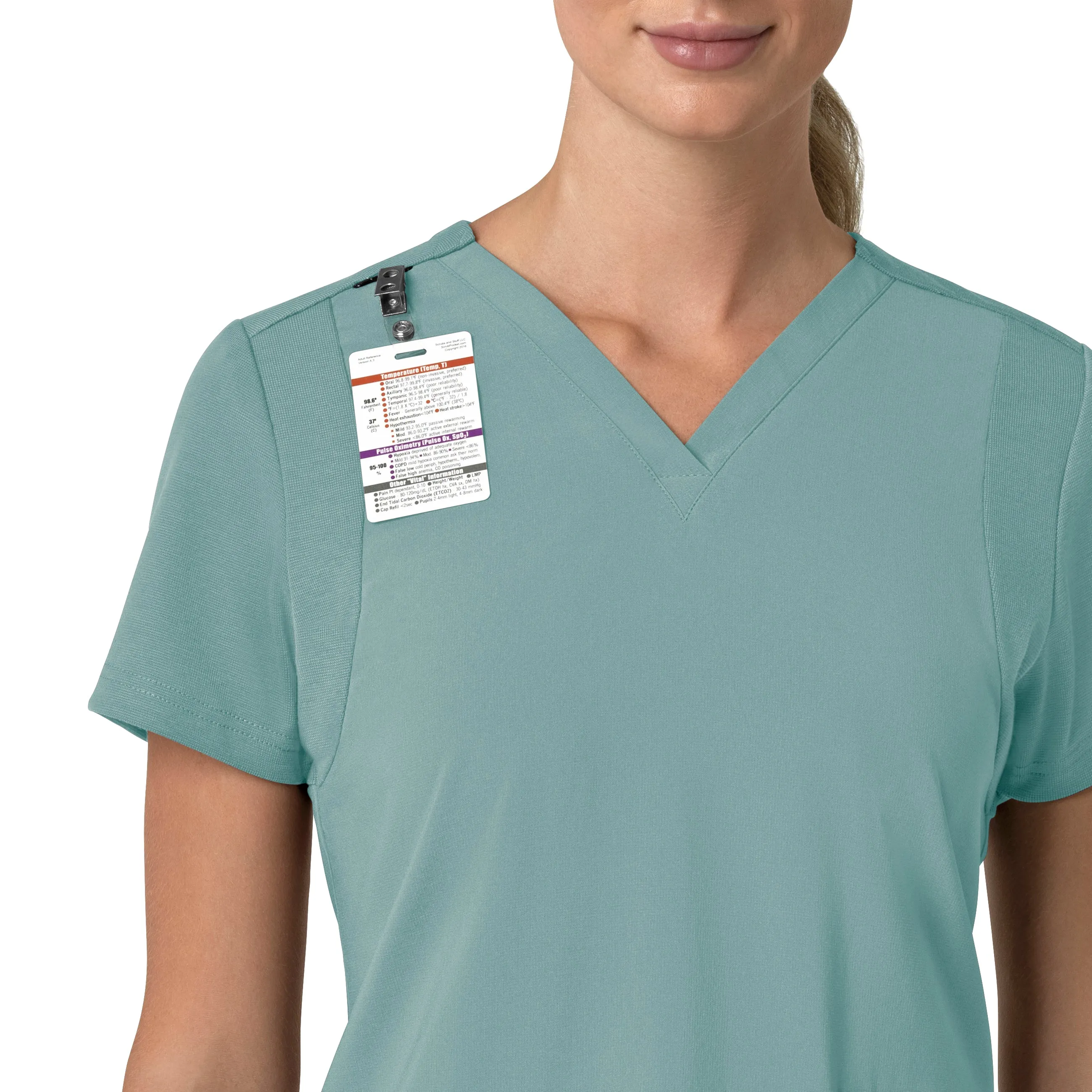 Carhartt Force Cross-Flex Women's Flex Panel V-Neck Scrub Top - Summer Blue