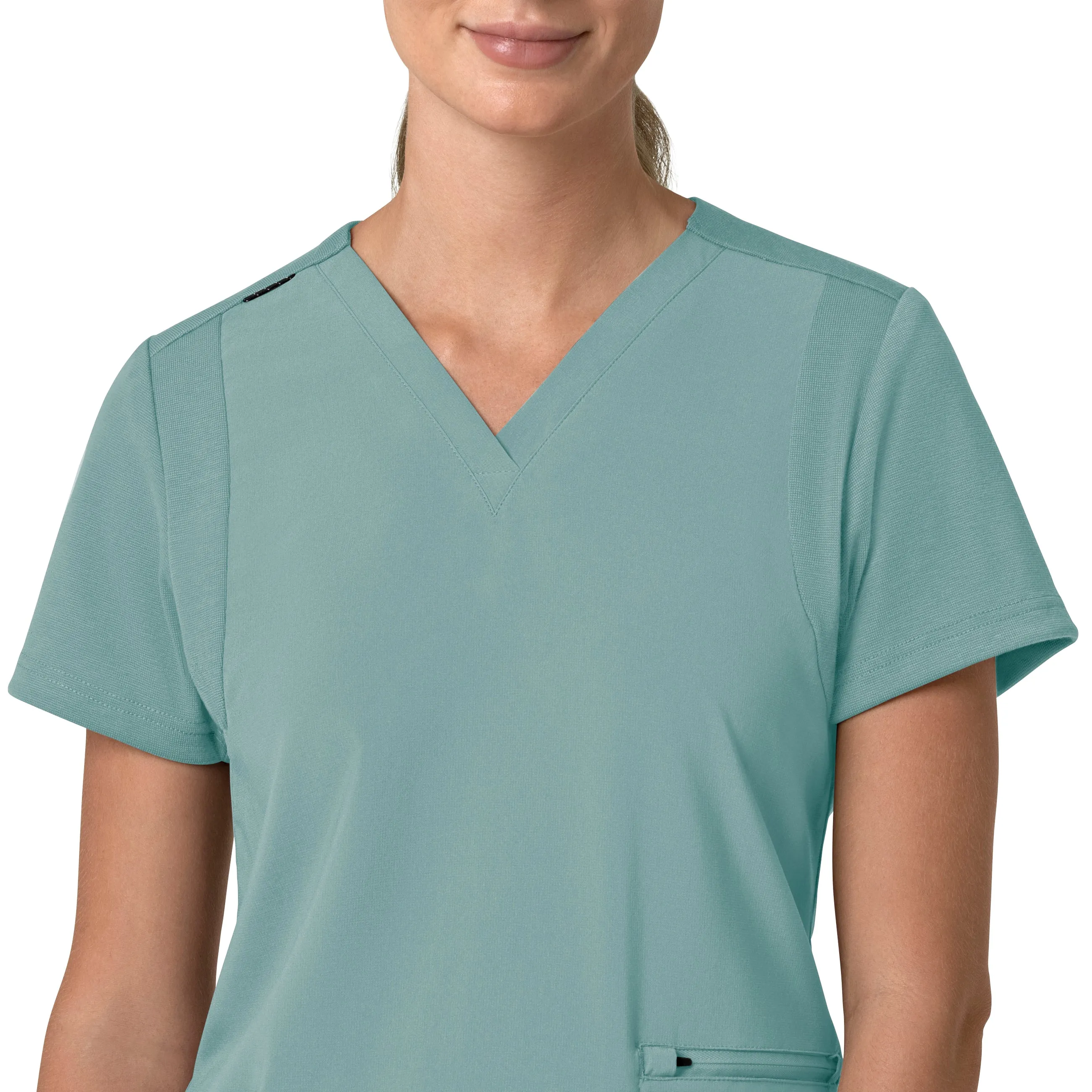 Carhartt Force Cross-Flex Women's Flex Panel V-Neck Scrub Top - Summer Blue