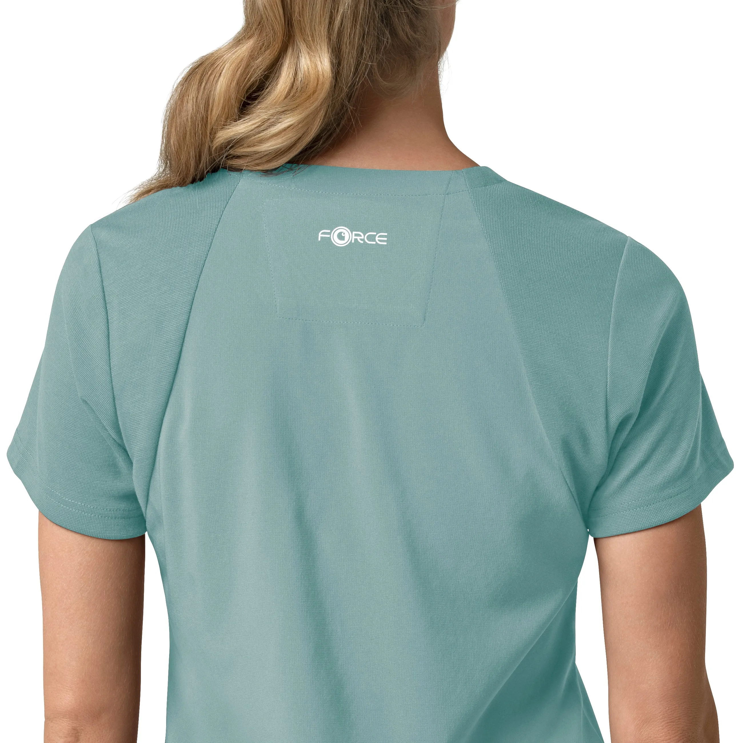 Carhartt Force Cross-Flex Women's Flex Panel V-Neck Scrub Top - Summer Blue