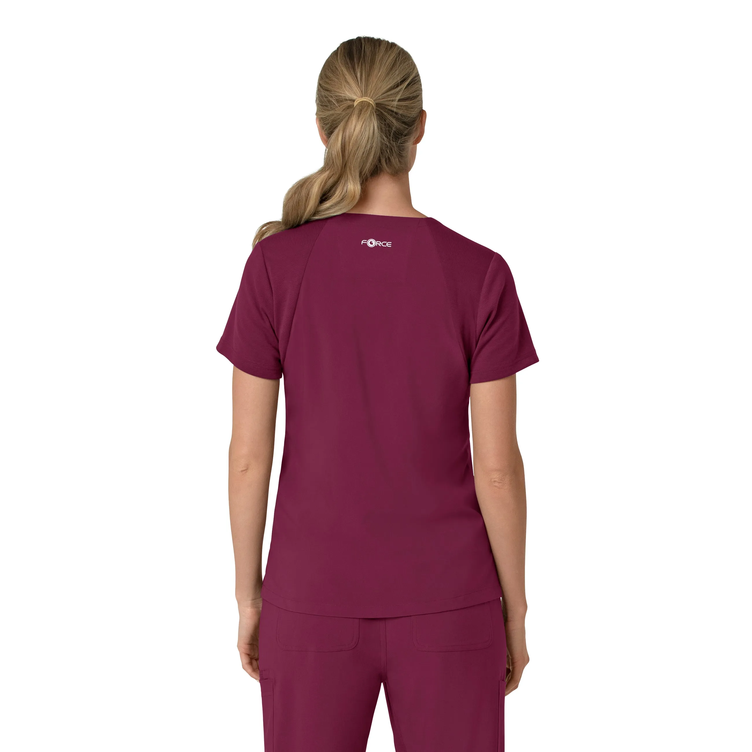 Carhartt Force Cross-Flex Women's Flex Panel V-Neck Scrub Top - Wine