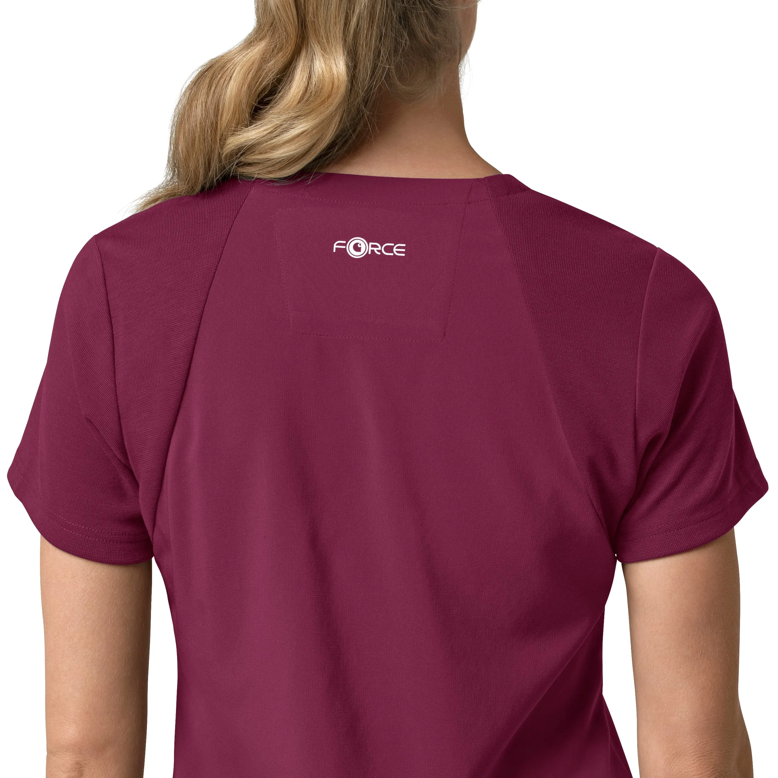 Carhartt Force Cross-Flex Women's Flex Panel V-Neck Scrub Top - Wine