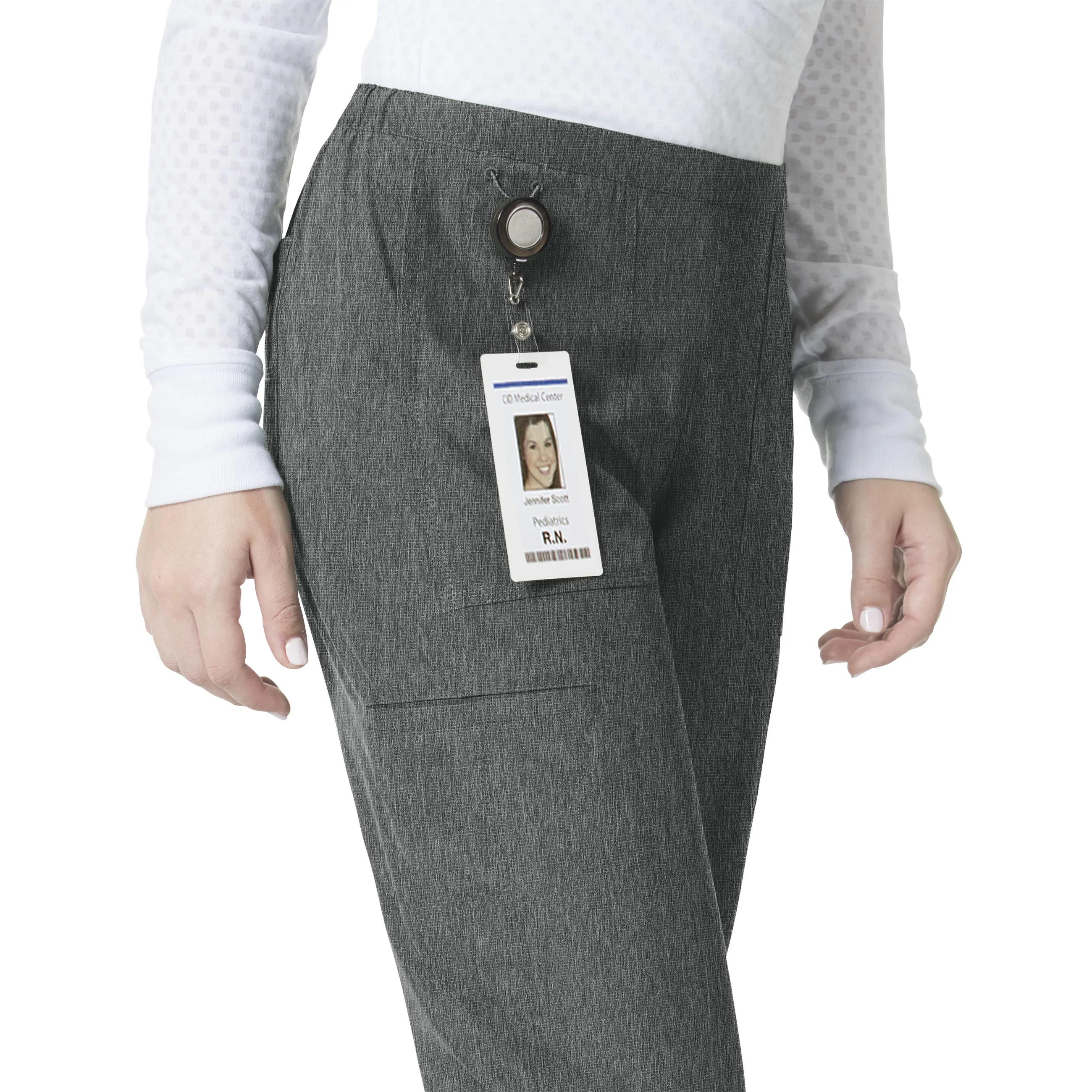 Carhartt Force Liberty Women's Flat Front Straight Leg Scrub Pant - Charcoal Heather