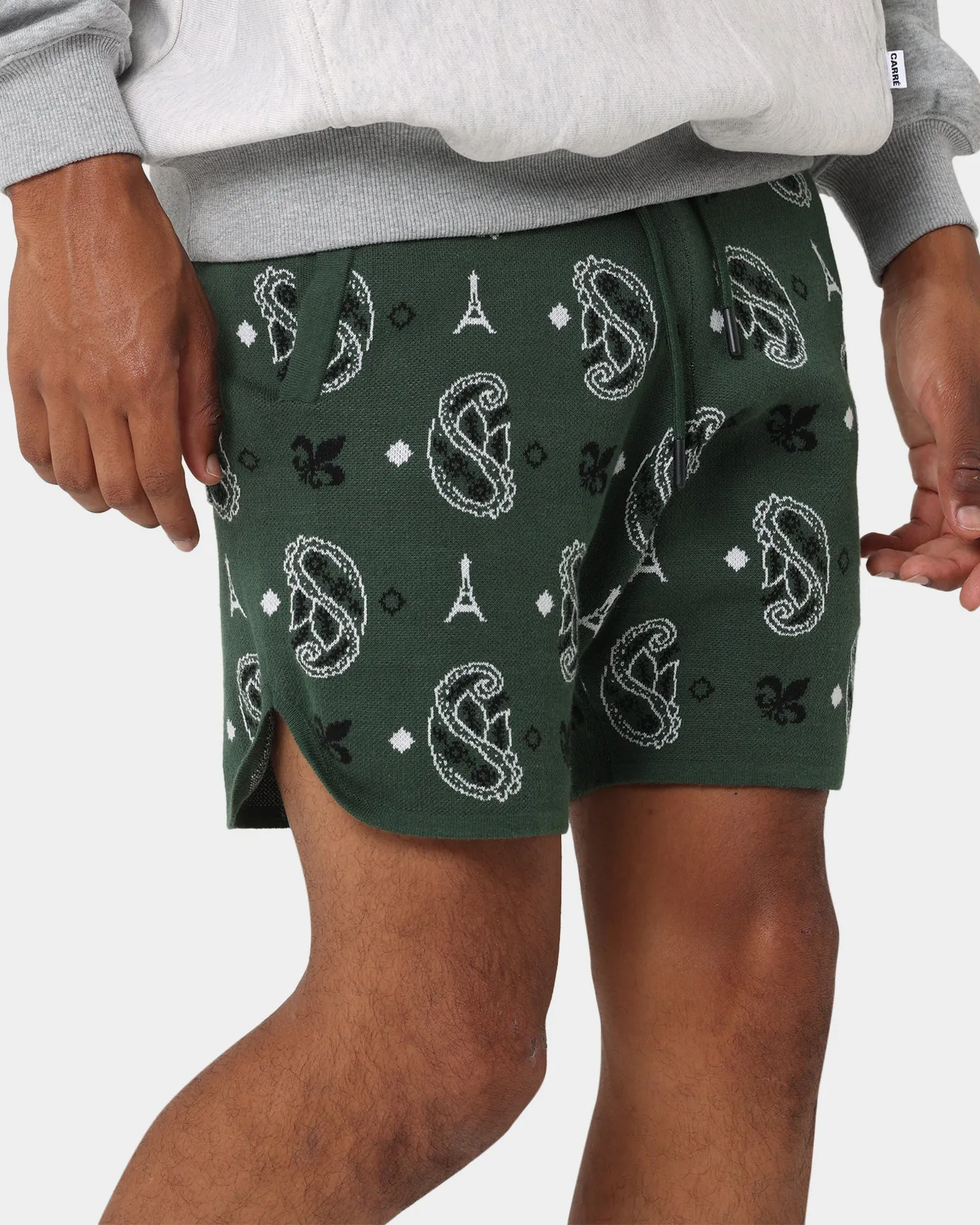 Carre Big Bandana Knitted Shorts Green