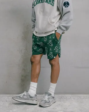 Carre Big Bandana Knitted Shorts Green