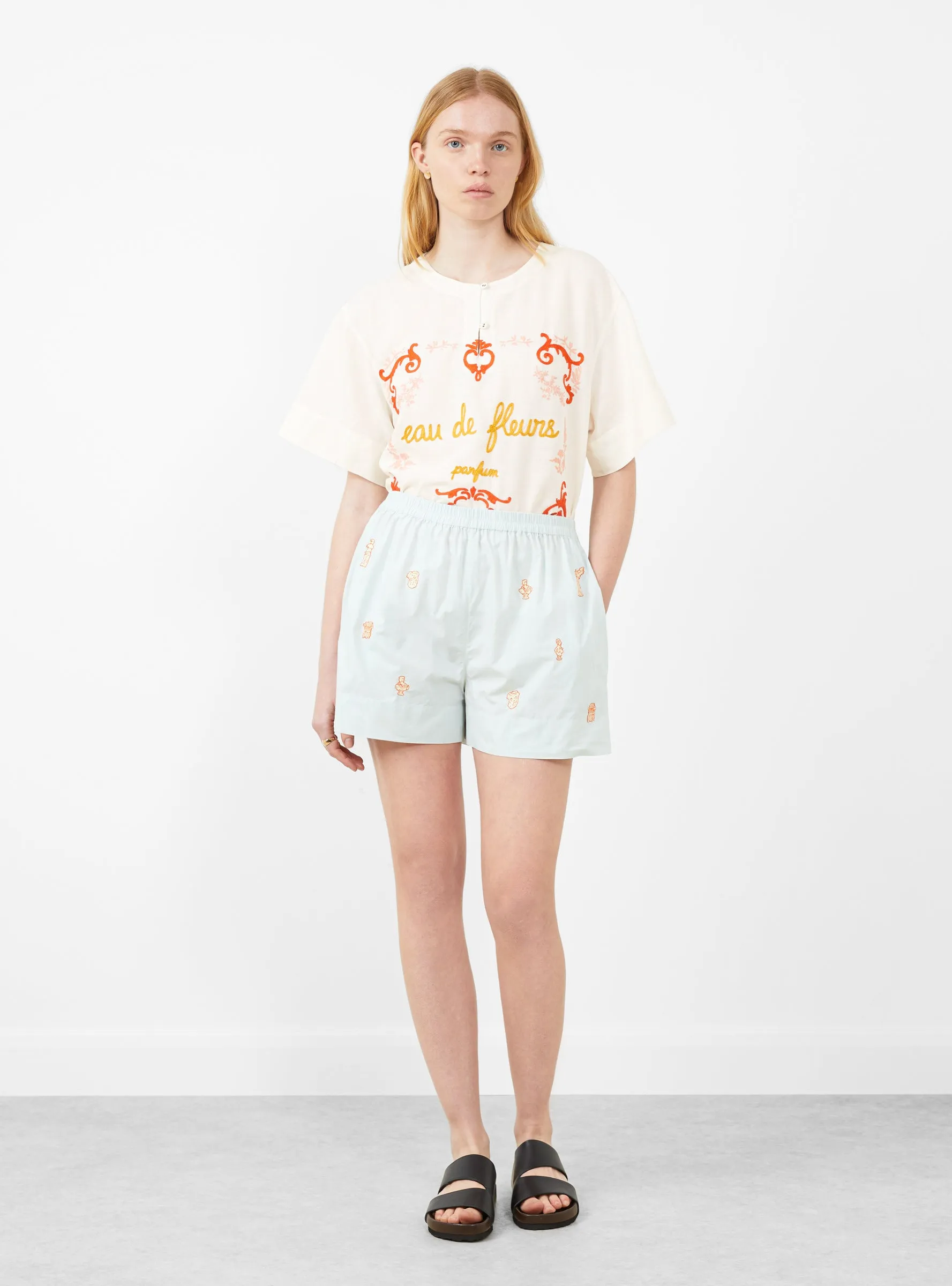 Colbie Shorts Greek Art Ciel Blue