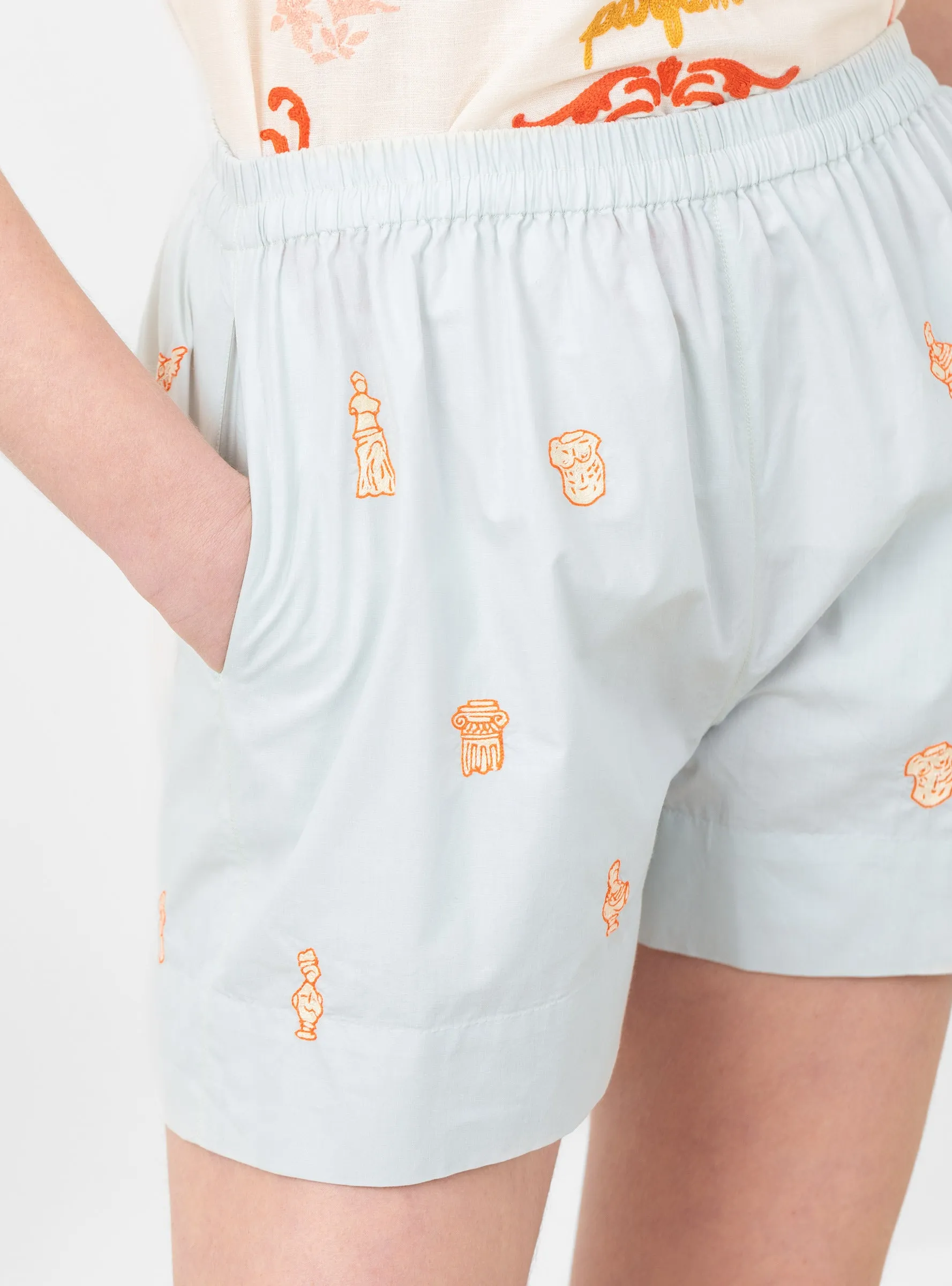 Colbie Shorts Greek Art Ciel Blue