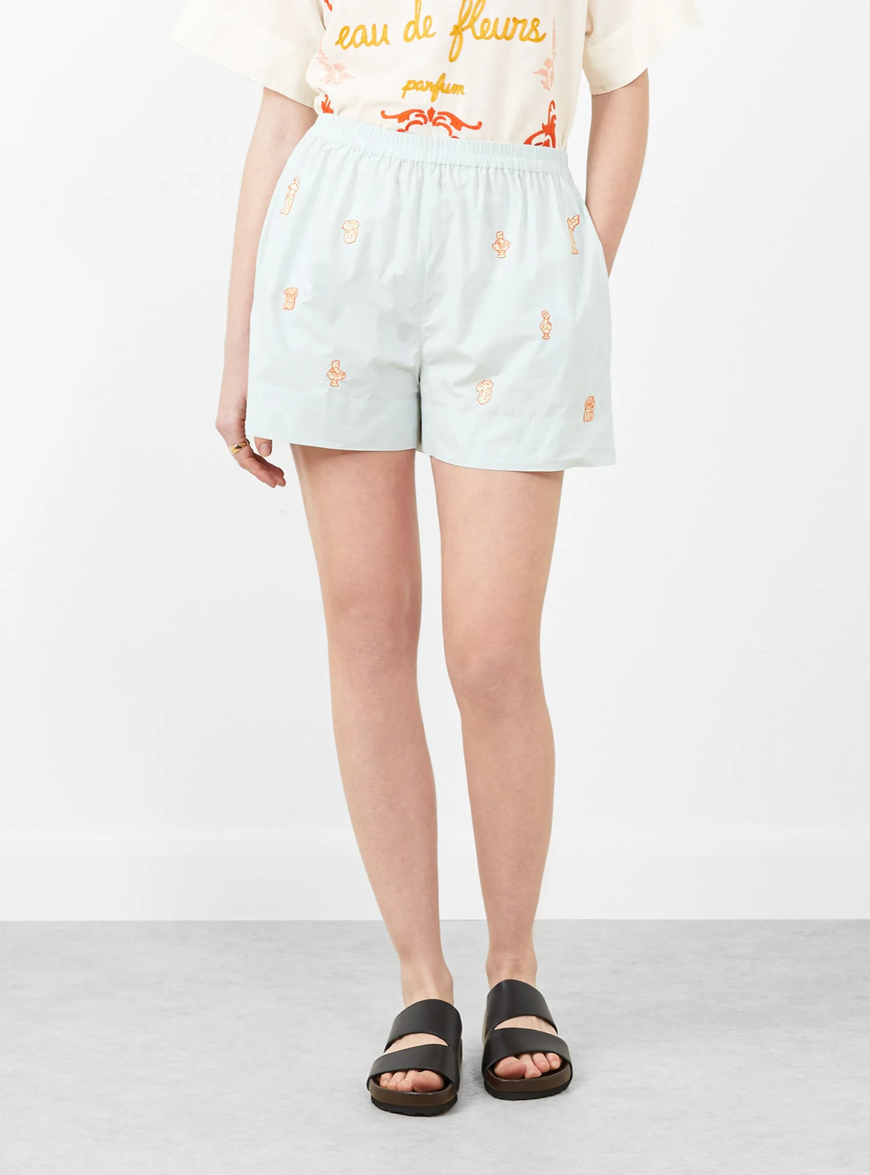 Colbie Shorts Greek Art Ciel Blue
