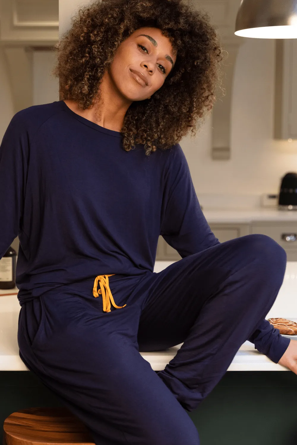 Cosmo Navy Jersey Pants