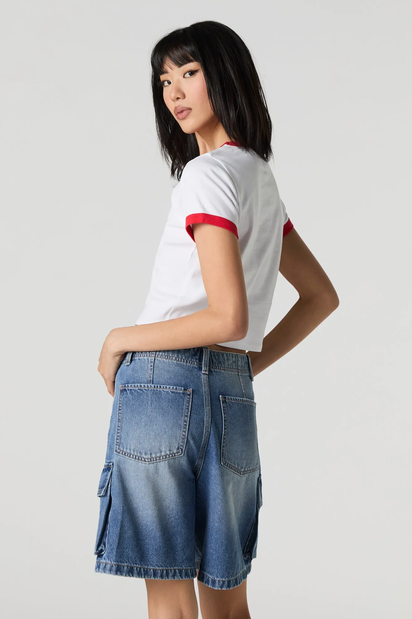 Denim Cargo Jort