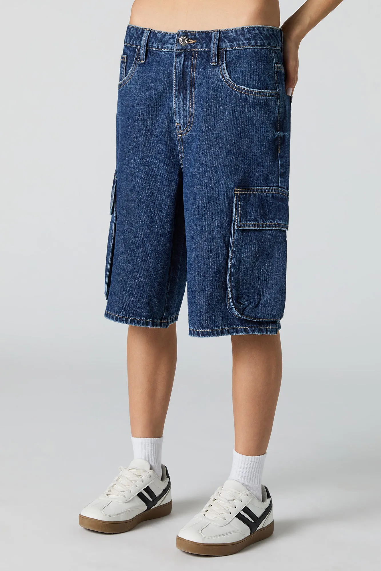 Denim Cargo Jort