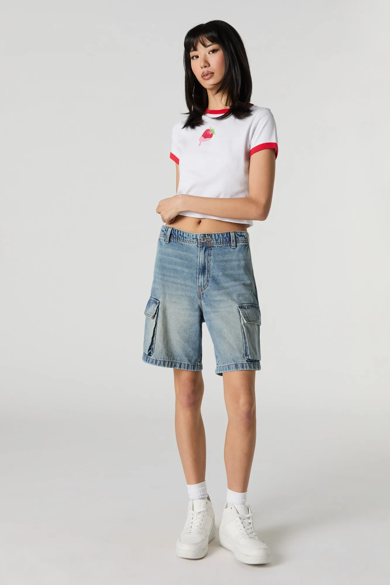 Denim Cargo Jort