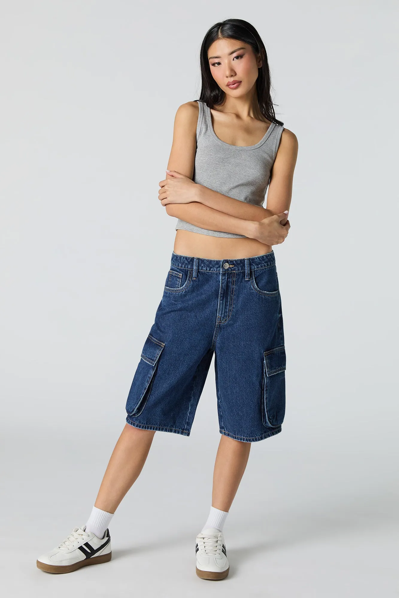 Denim Cargo Jort