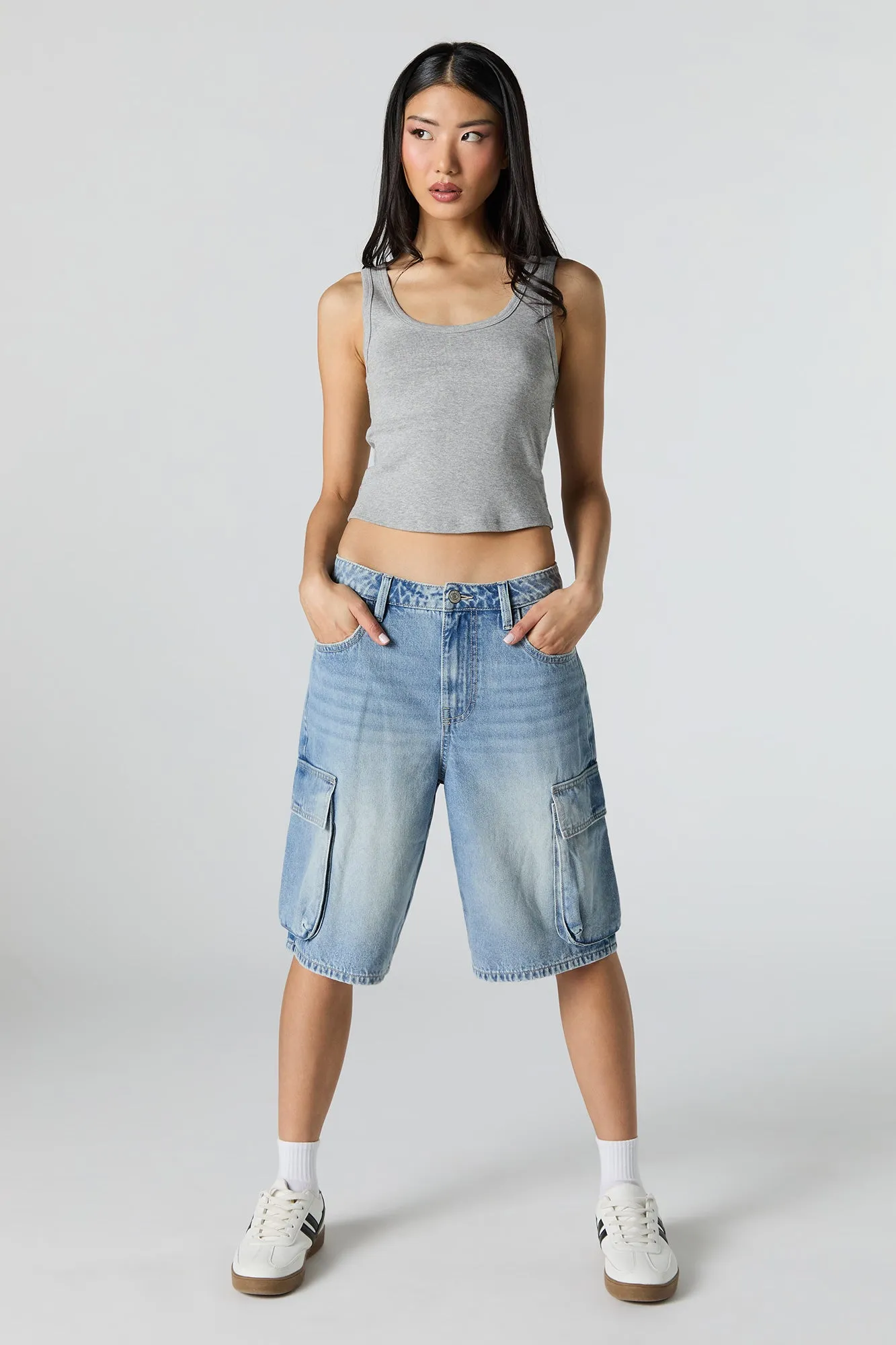 Denim Cargo Jort