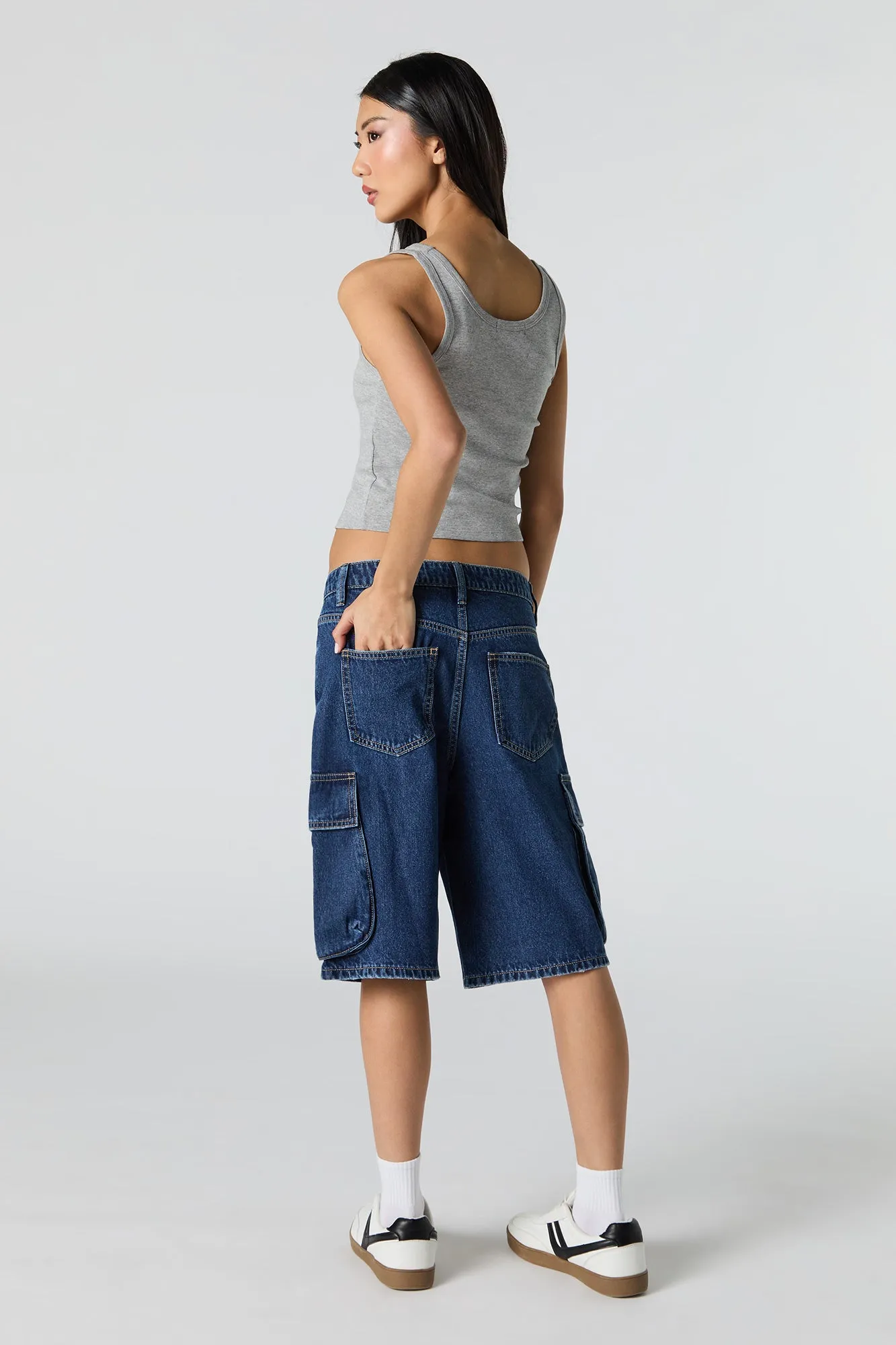 Denim Cargo Jort