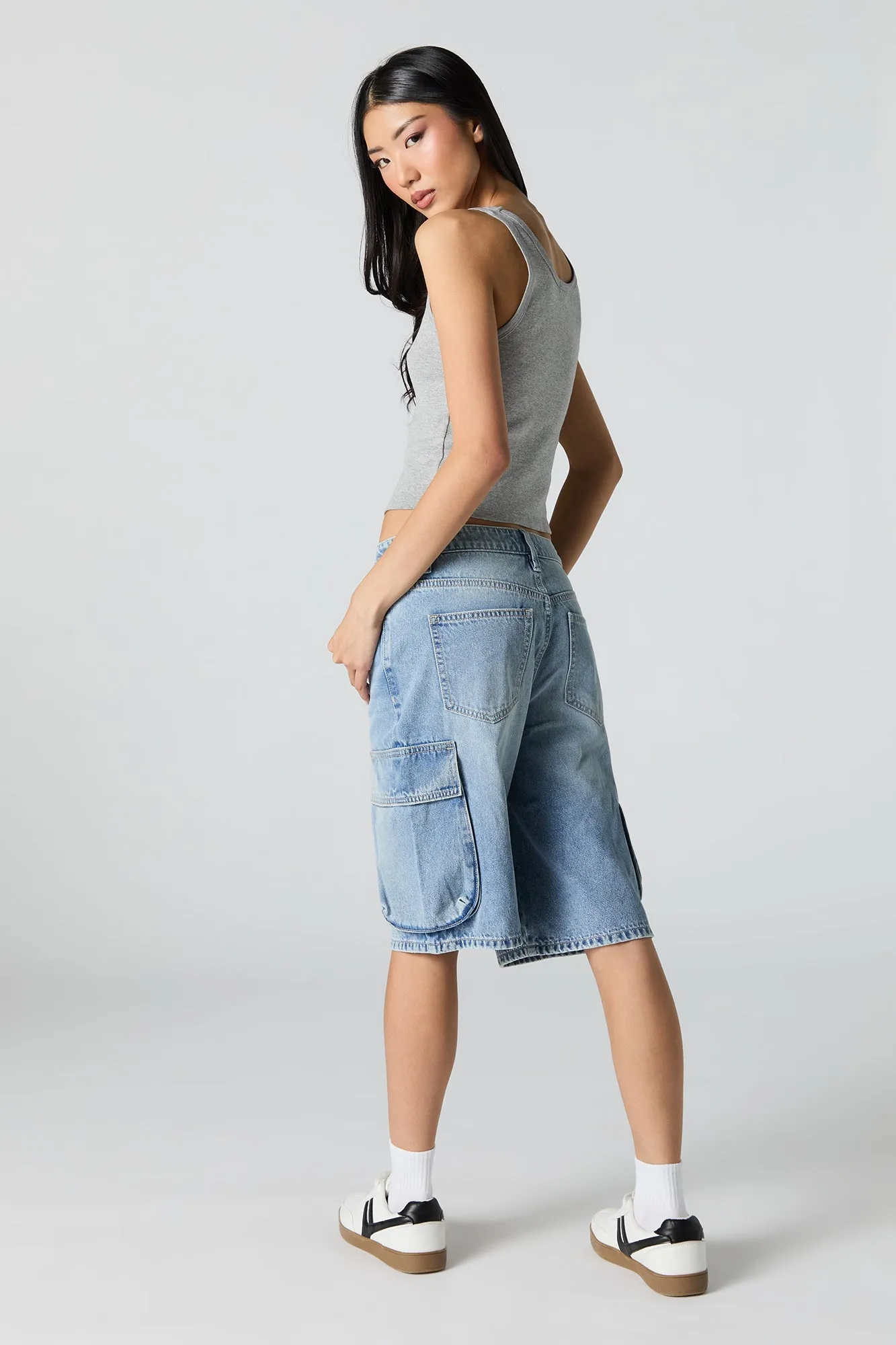 Denim Cargo Jort