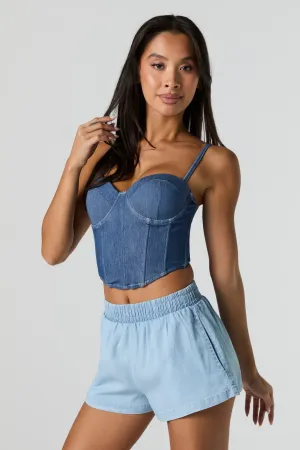 Denim Elastic Waist Short