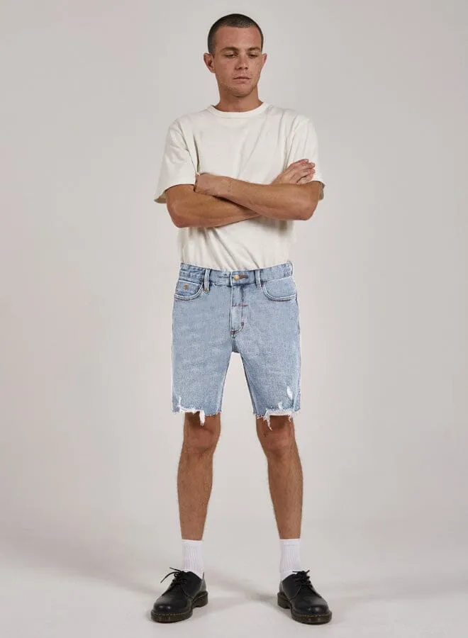 Destroyed Bones Denim Short - Ash Blue