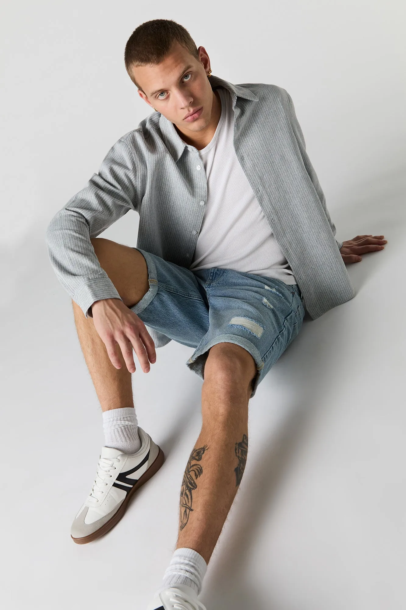 Distressed Denim Short