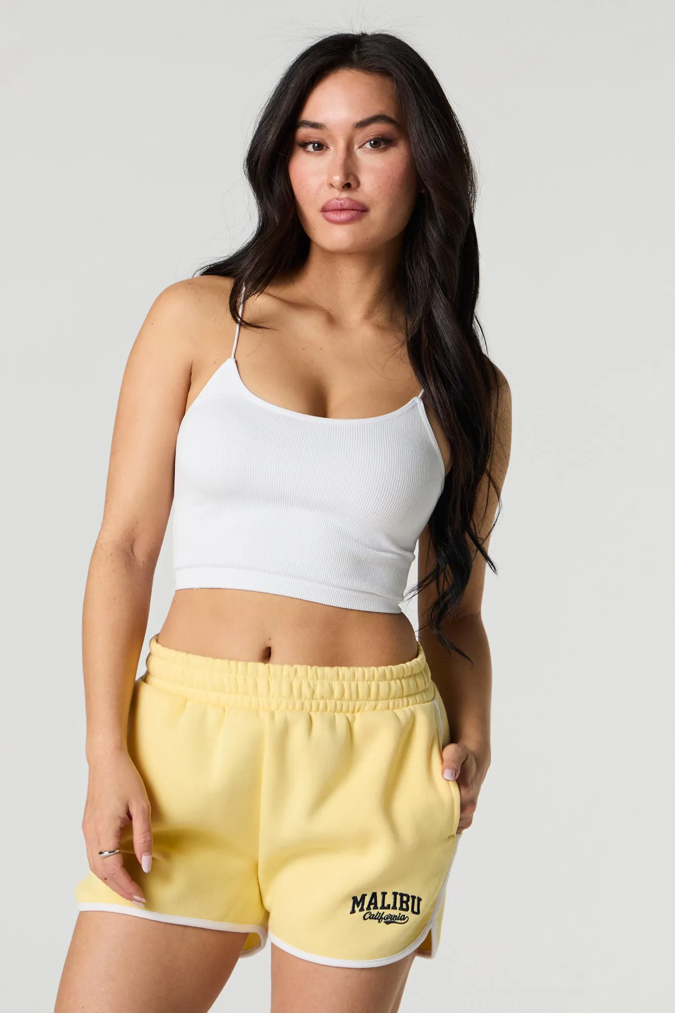 Embroidered Fleece Dolphin Short