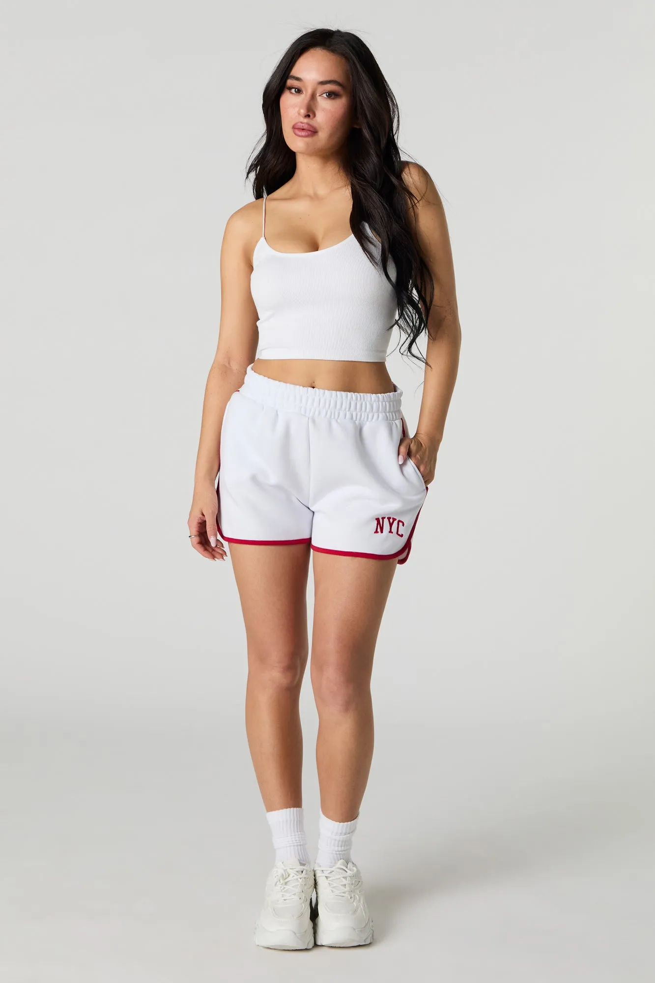 Embroidered Fleece Dolphin Short