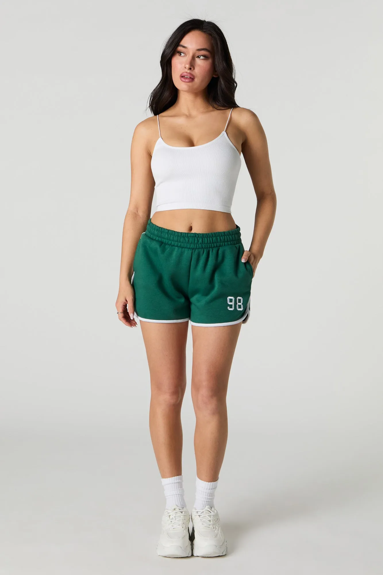 Embroidered Fleece Dolphin Short