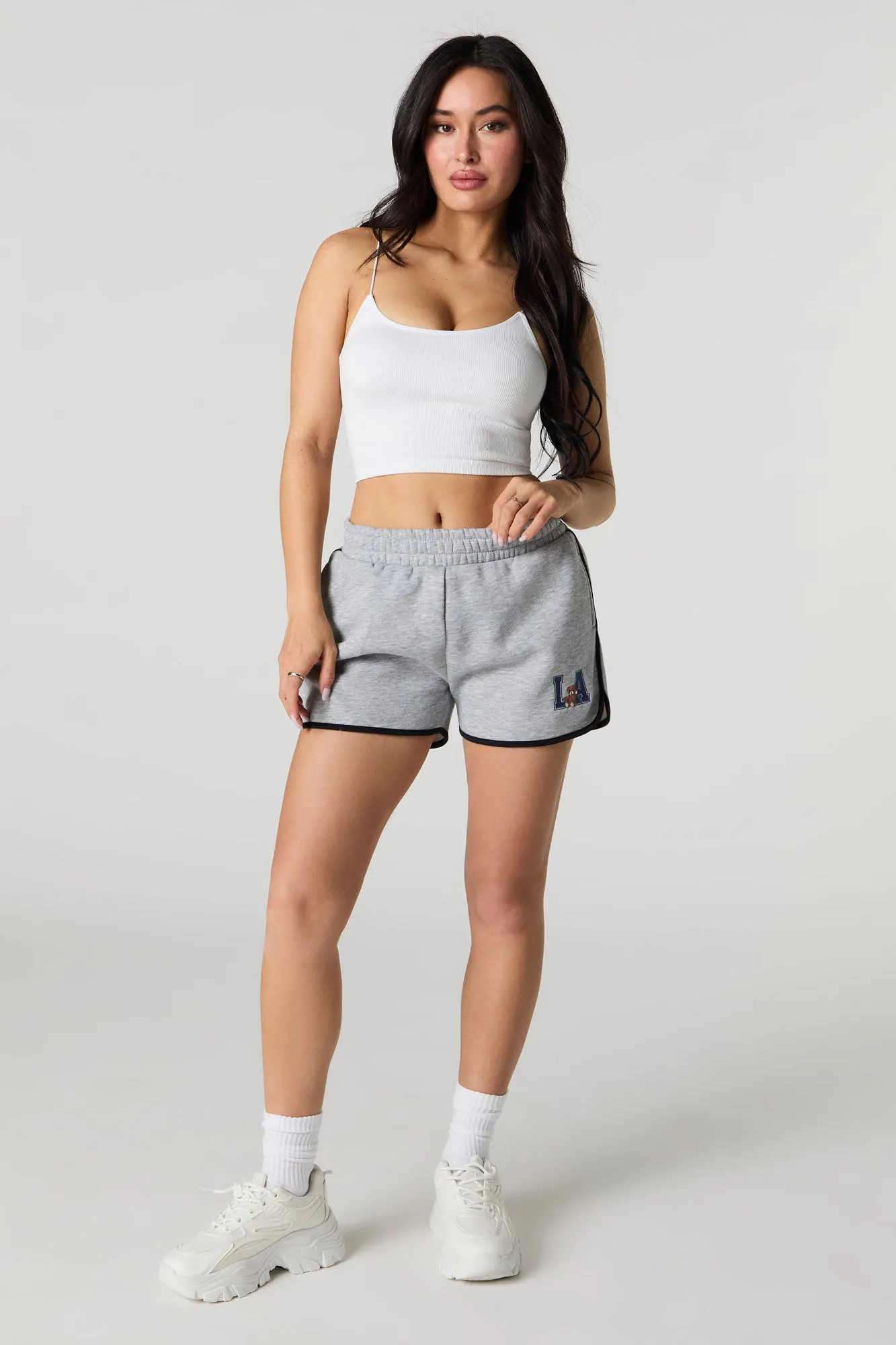 Embroidered Fleece Dolphin Short