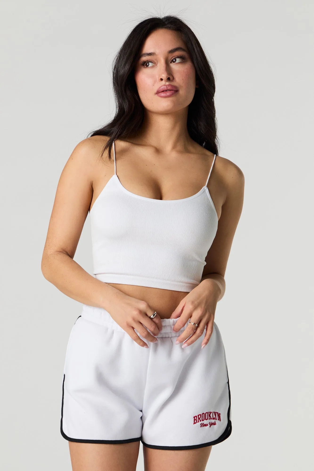 Embroidered Fleece Dolphin Short