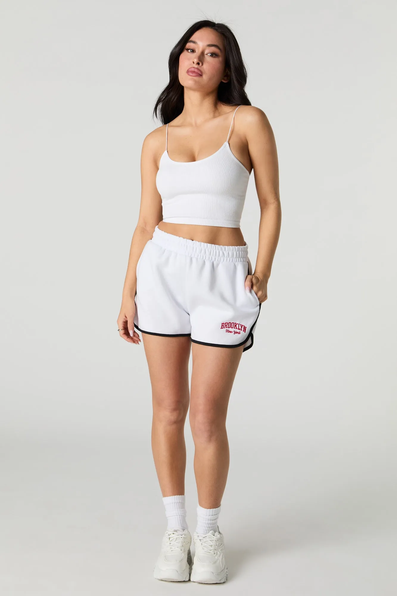 Embroidered Fleece Dolphin Short