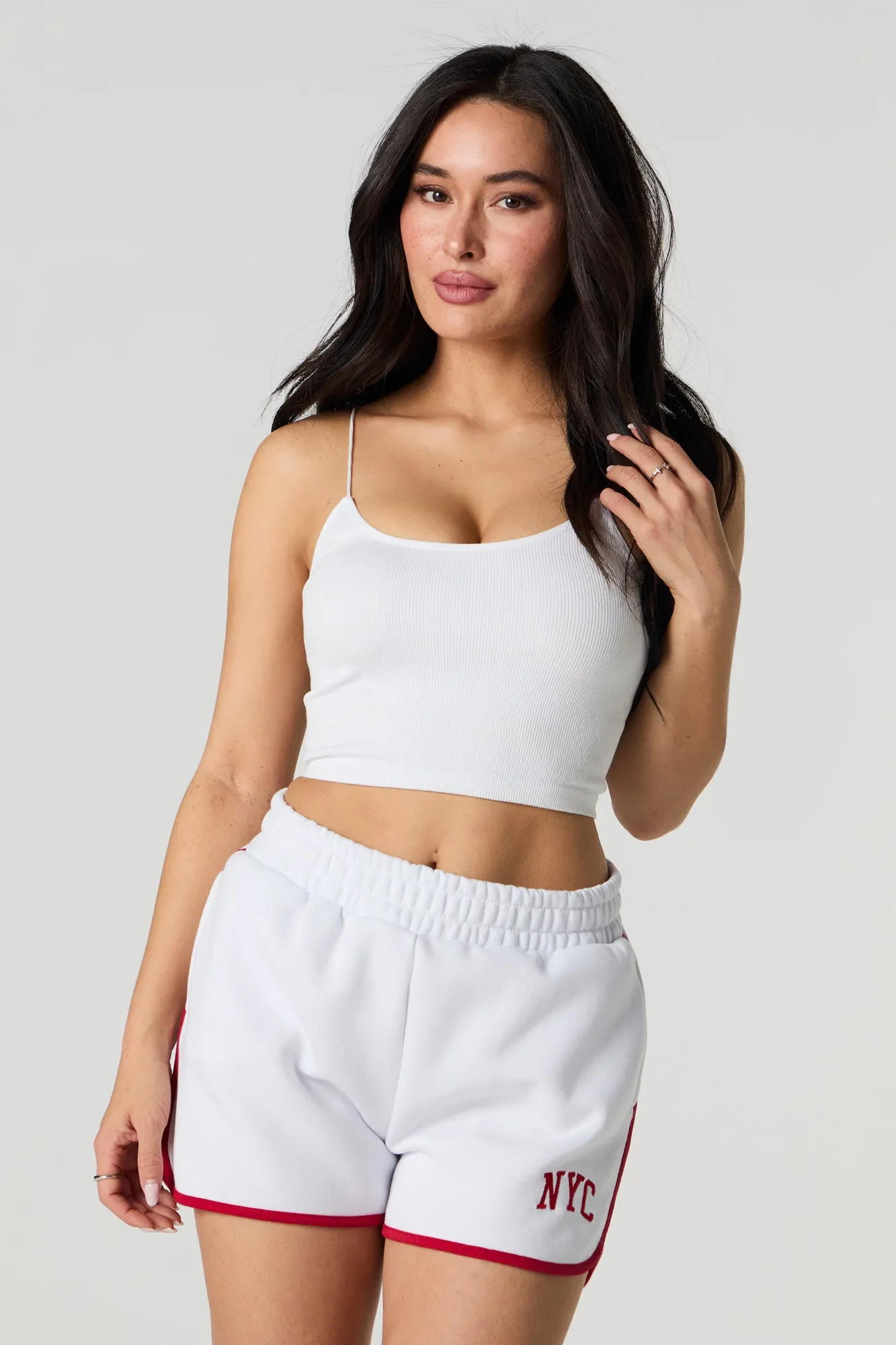 Embroidered Fleece Dolphin Short
