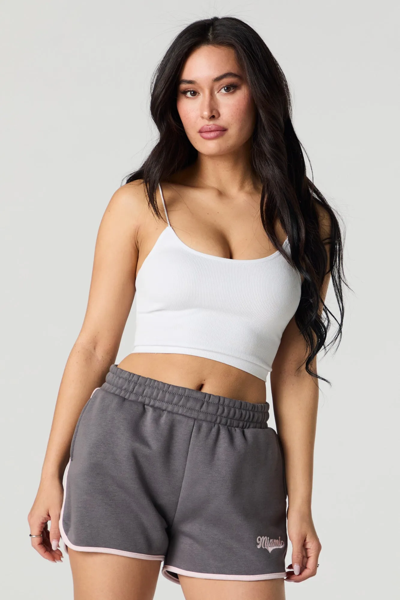 Embroidered Fleece Dolphin Short
