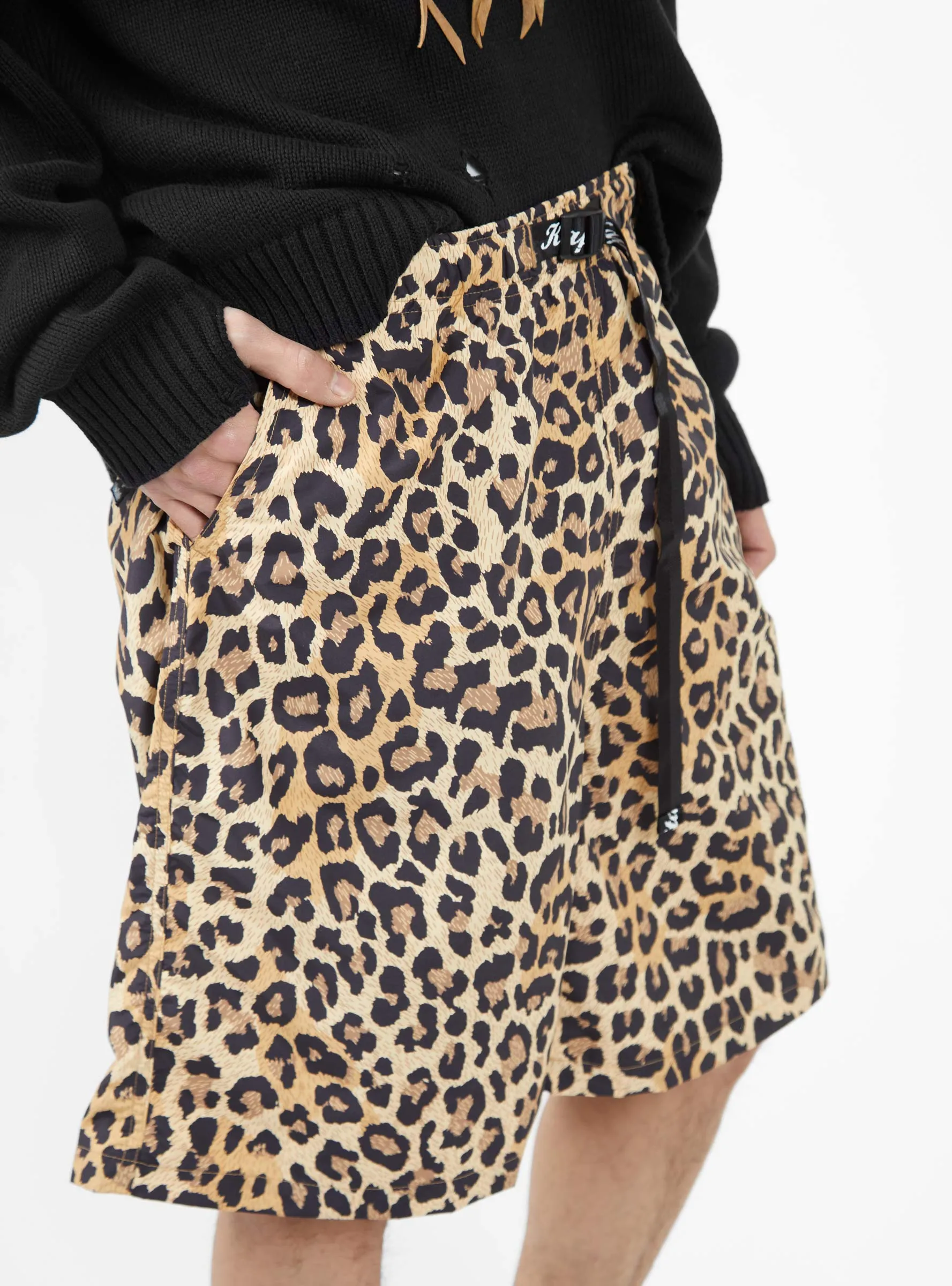 Fast-Dry Leopard Easy Shorts Brown